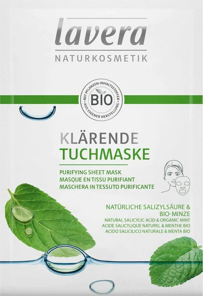 Lavera Purifying Sheet Mask with Natural Salicylic Acid &amp; Organic Mint