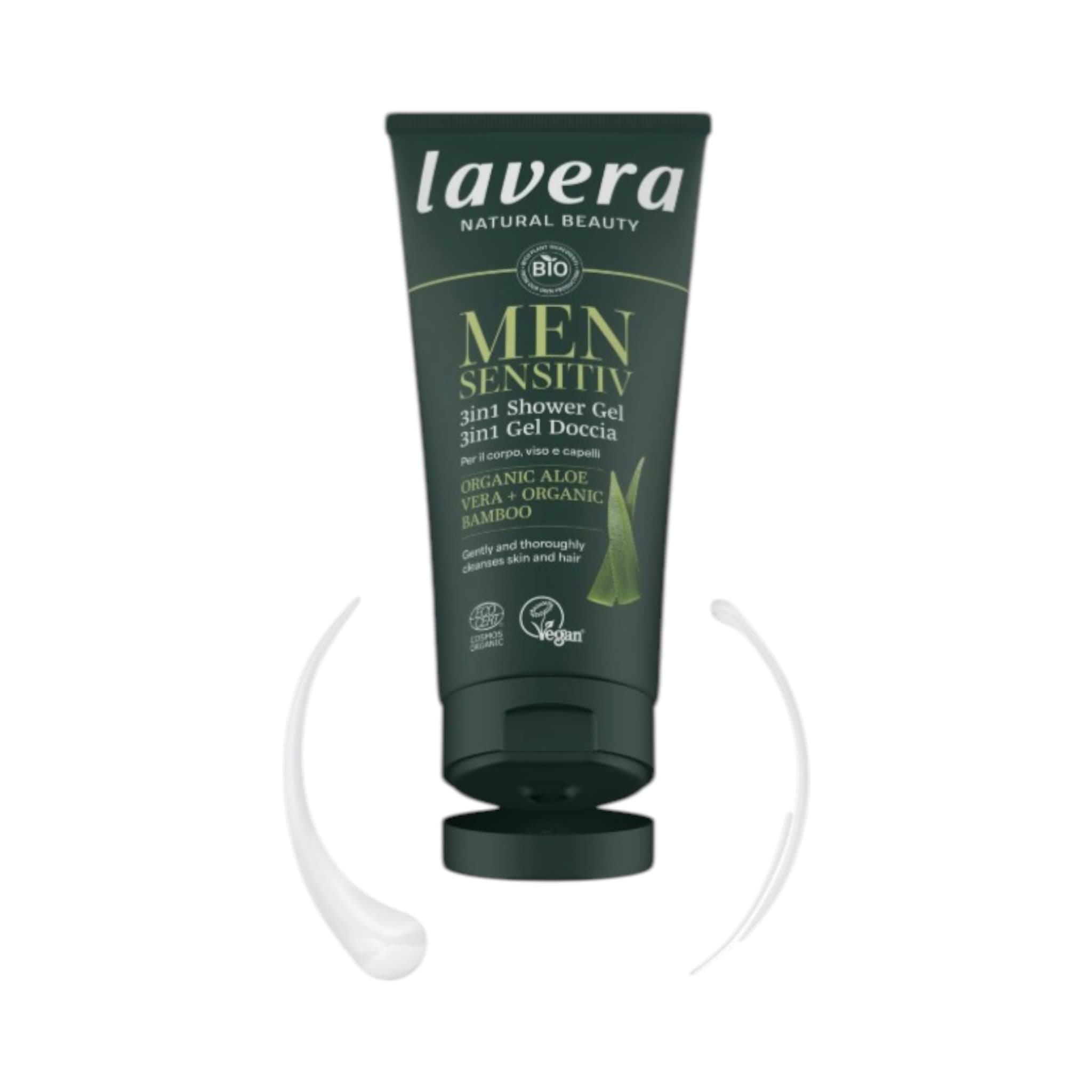 Lavera Men Sensitive Αφρόλουτρο σε Gel με Βιολογική Αλόη & Βιολογικό Μπαμπού 200ml 2