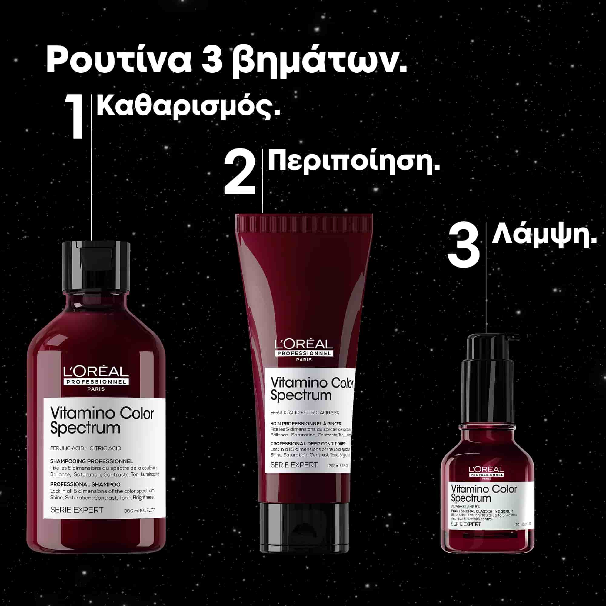 L'Oreal Professionnel Vitamino Color Spectrum Limited Edition Trio Gift Set Λάμψη και Προστασία Χρώματος 4