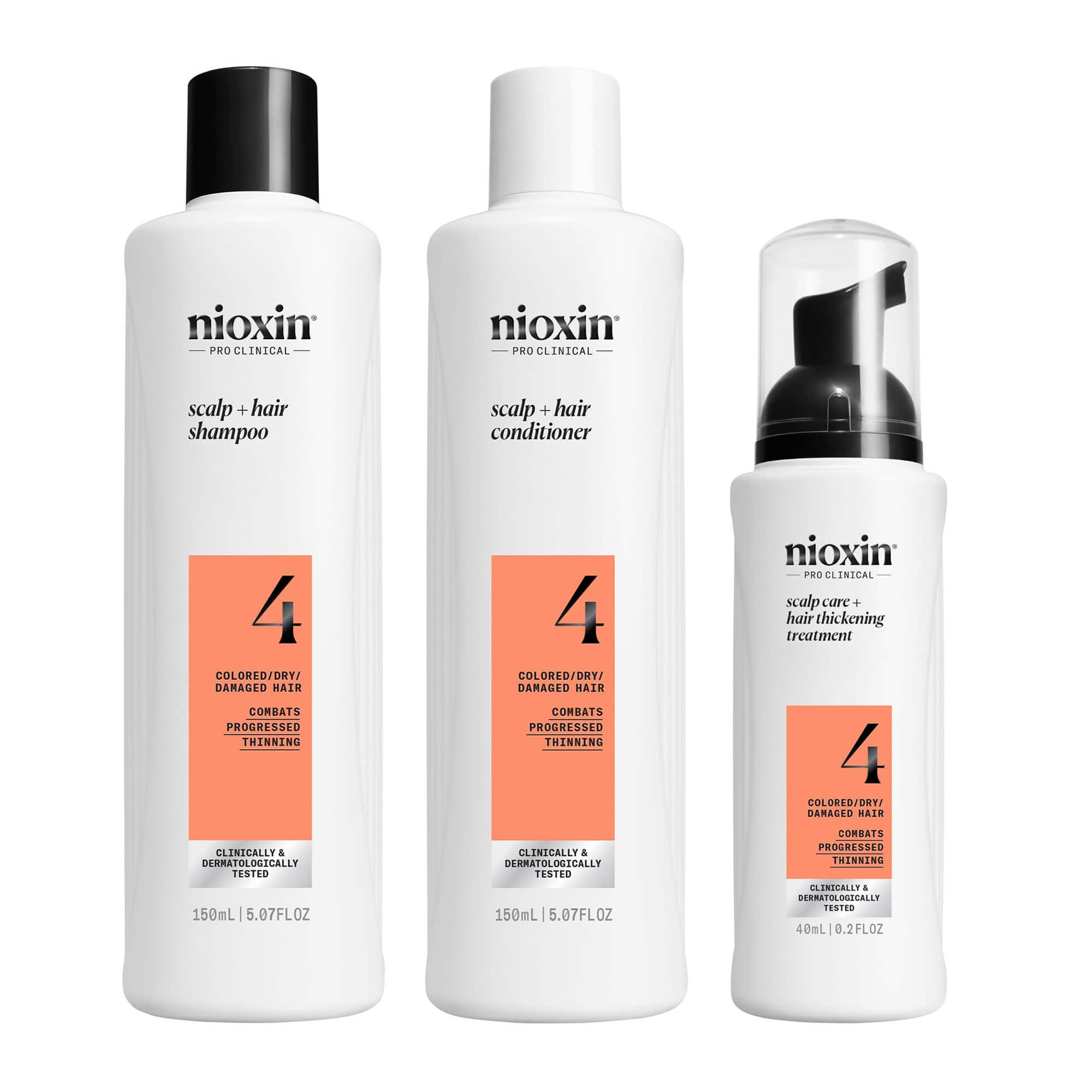 Nioxin Scalp & Hair Trial Kit Σύστημα 4 κατά της Τριχόπτωσης για Βαμμένα Μαλλιά(Shampoo 150ml,Conditioner 150ml,Treatment 40ml)