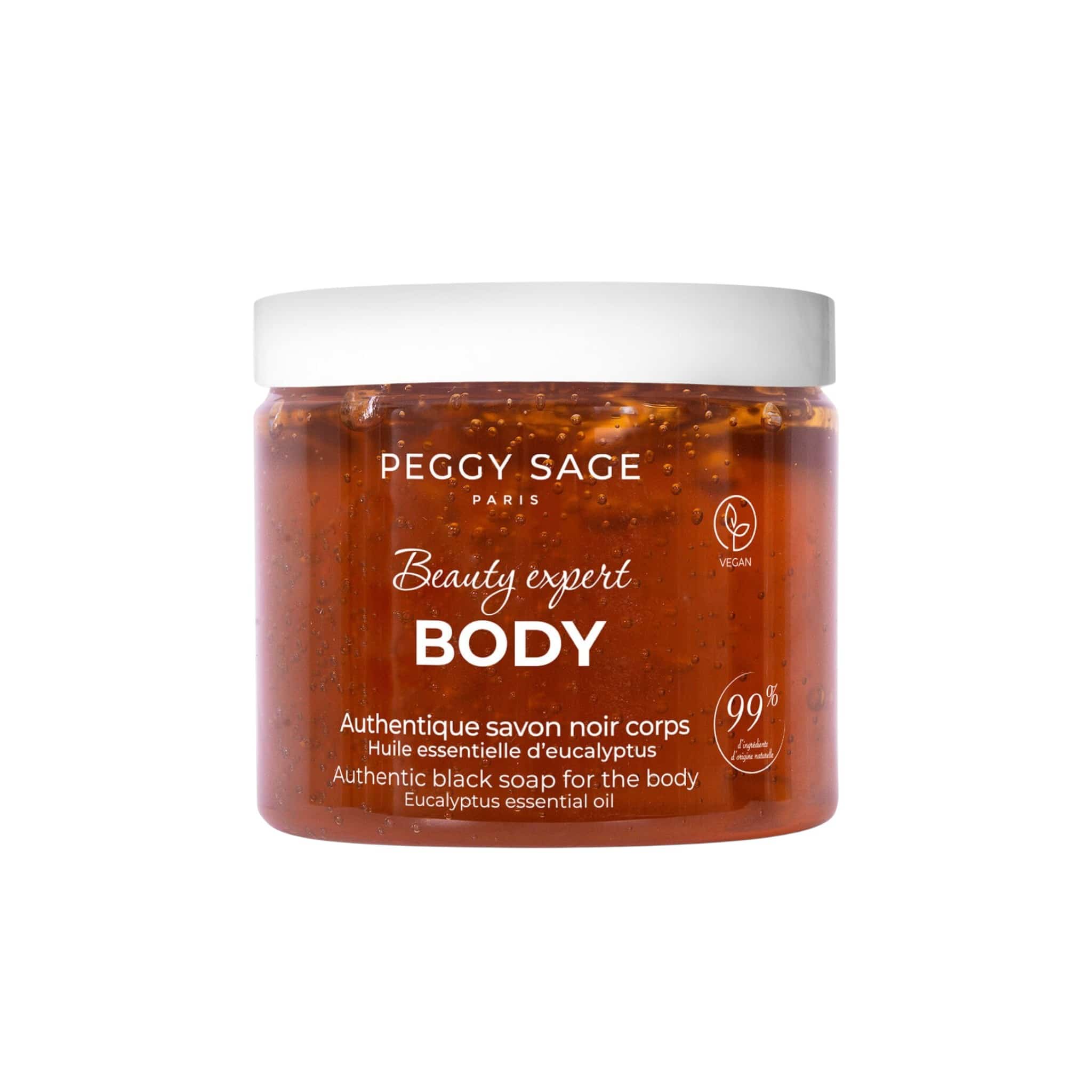 Peggy Sage Beauty Expert Body Authentic Black Soap Μαύρο Σαπούνι Απολέπισης Σώματος με Ευκάλυπτο 190g 1