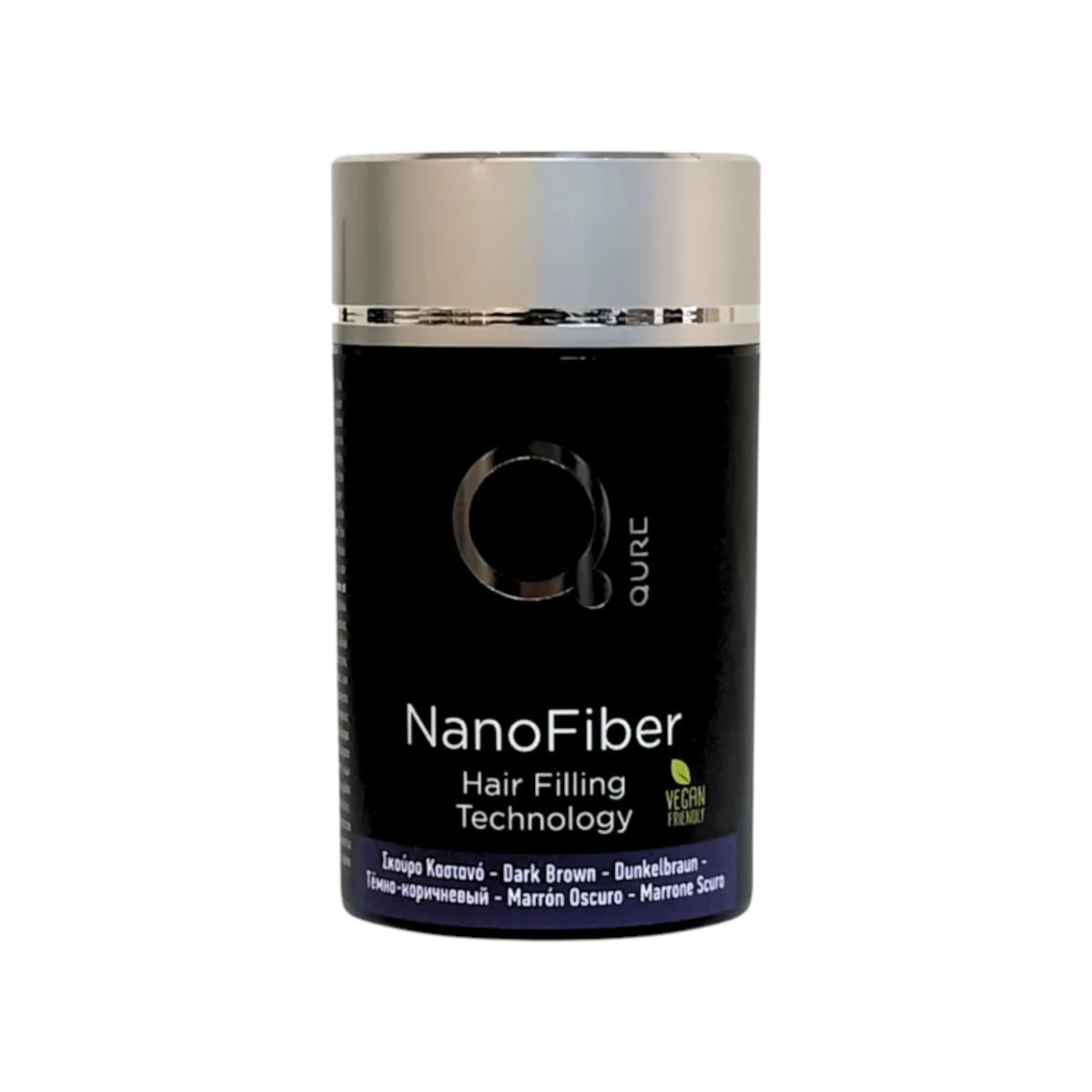 NanoFiber Dark Brown Hair Filling Technology by Qure Νανοΐνες Πύκνωσης Μαλλιών Σκούρο Καστανό 25gr