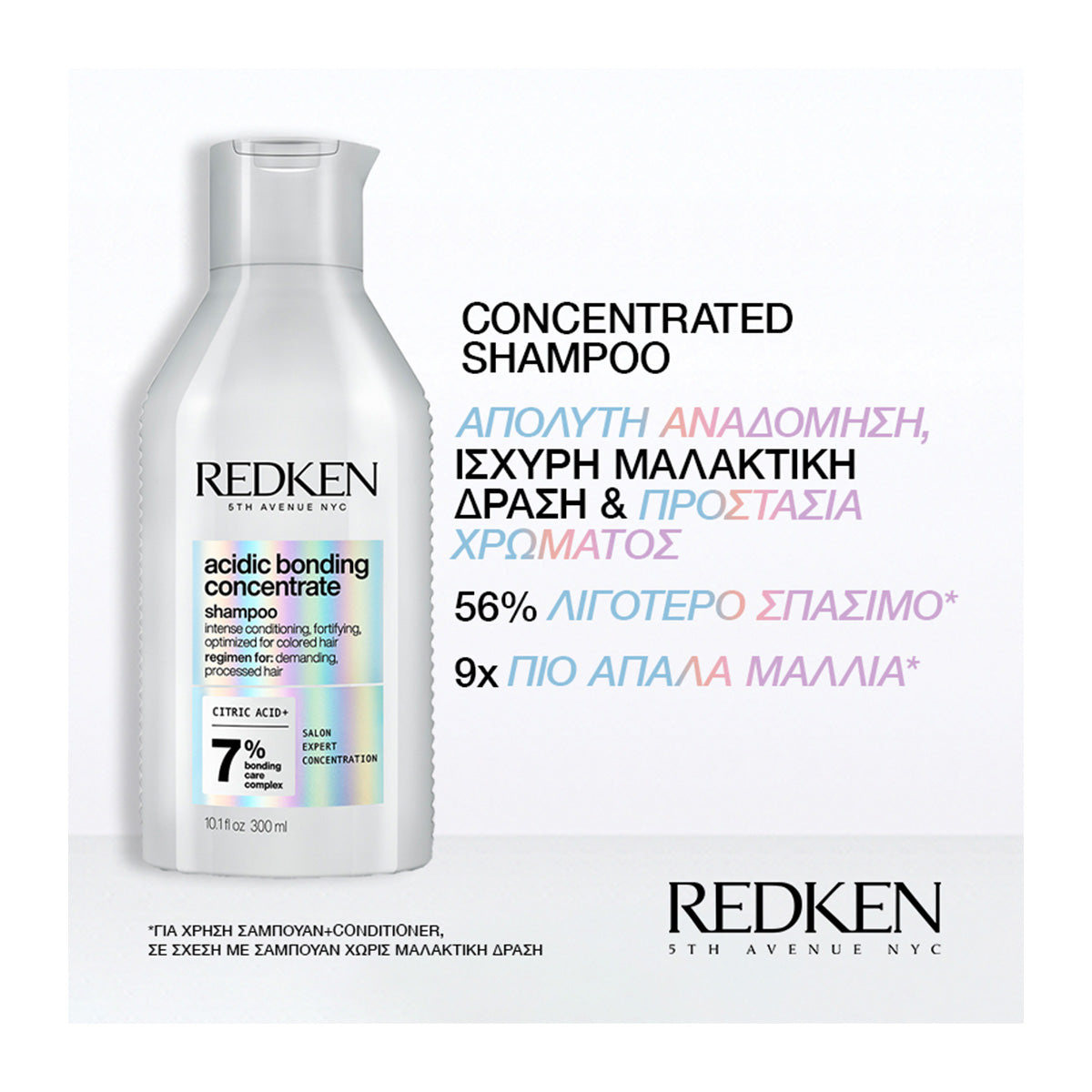 Redken Acidic Bonding Concentrate Σαμπουάν Για Ξηρά Ταλαιπωρημένα &amp; Βαμμένα Μαλλιά 300ml