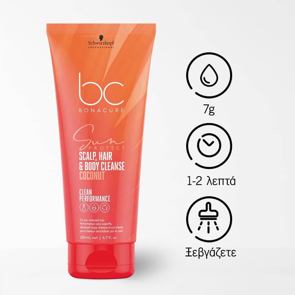 Schwarzkopf Professional BC Bonacure Sun Protect 3-in-1 Scalp, Hair & Body Cleanse 200ml
