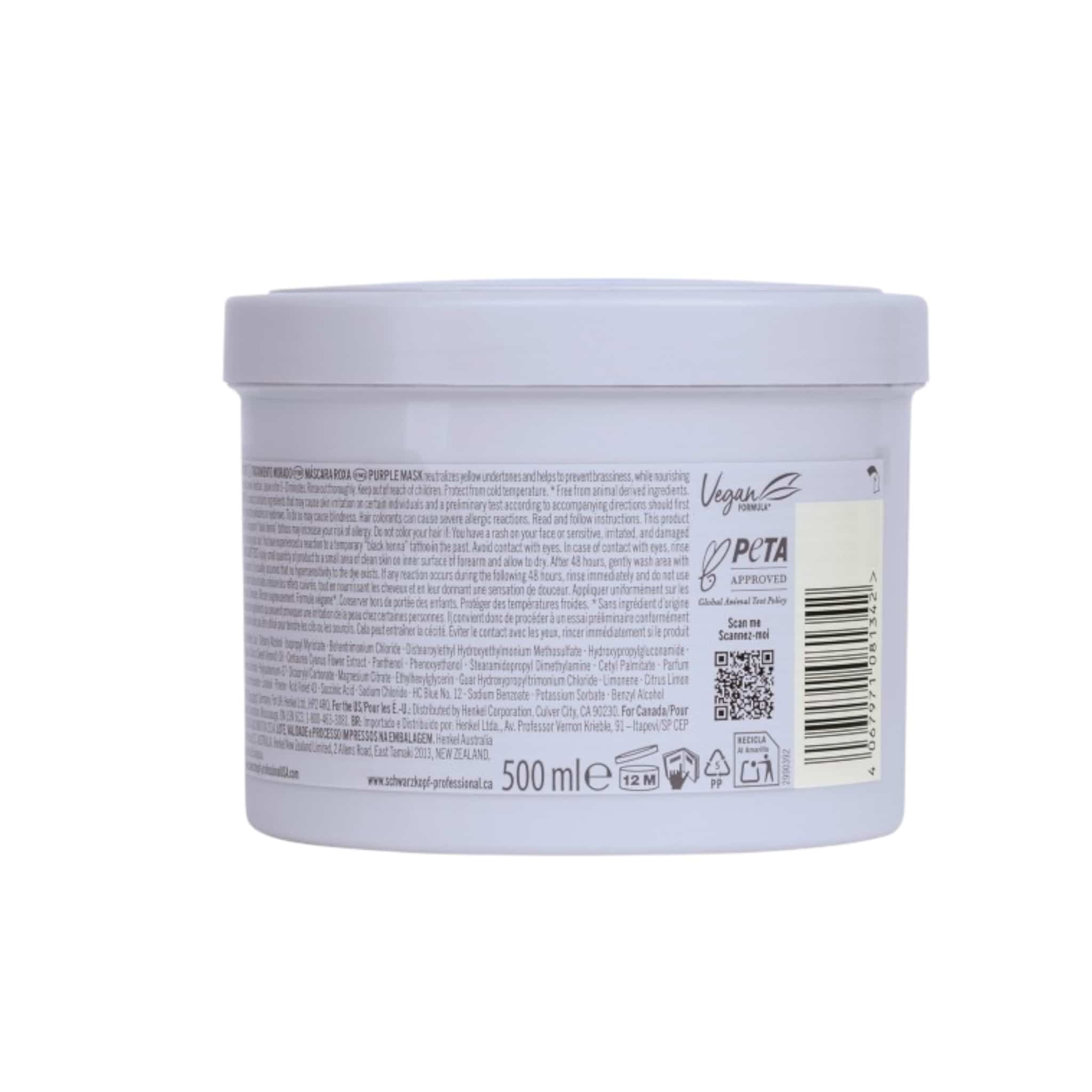 Schwarzkopf Professional Blondme Bond Repair Purple Mask Μάσκα Με Μωβ Χρωστική Για Βαμμένα Ξανθά Μαλλιά 500ml 2