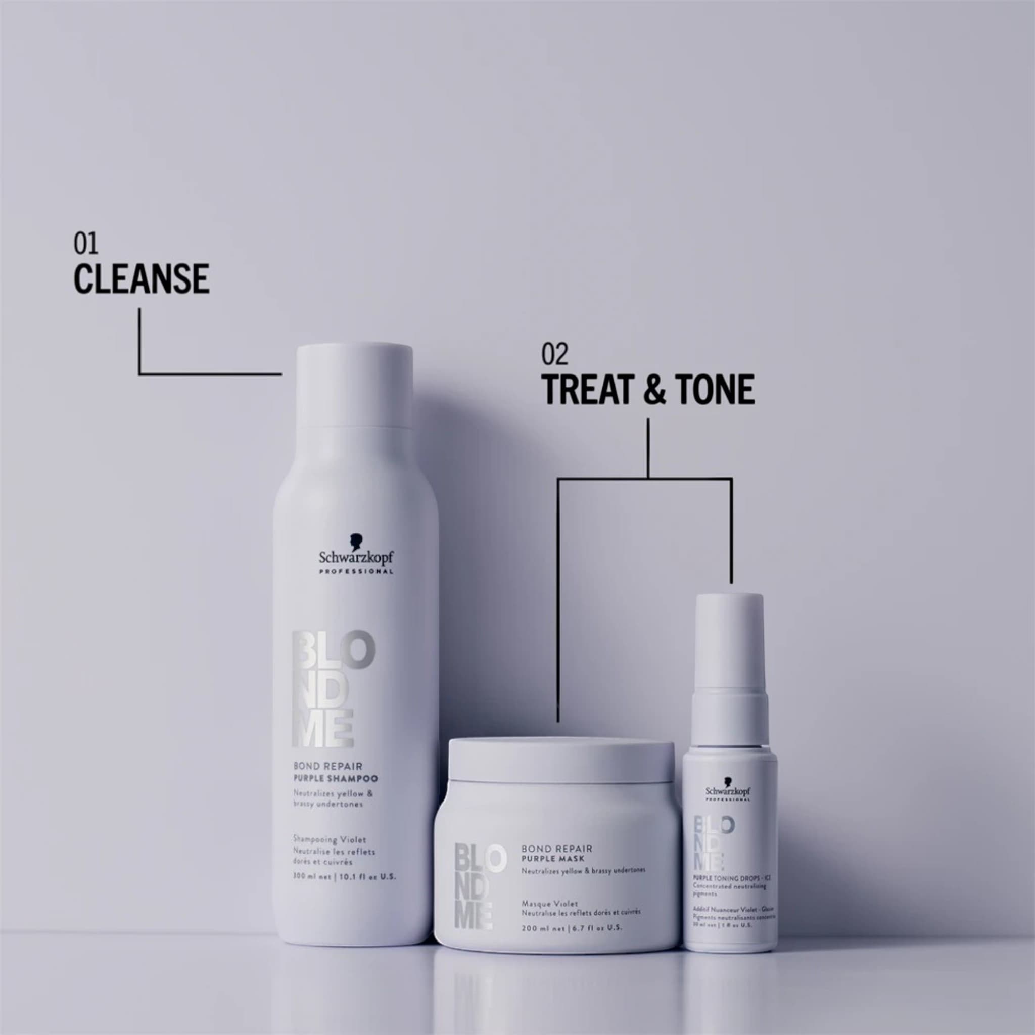 Schwarzkopf Professional Blondme Bond Repair Purple Shampoo 300ml 6