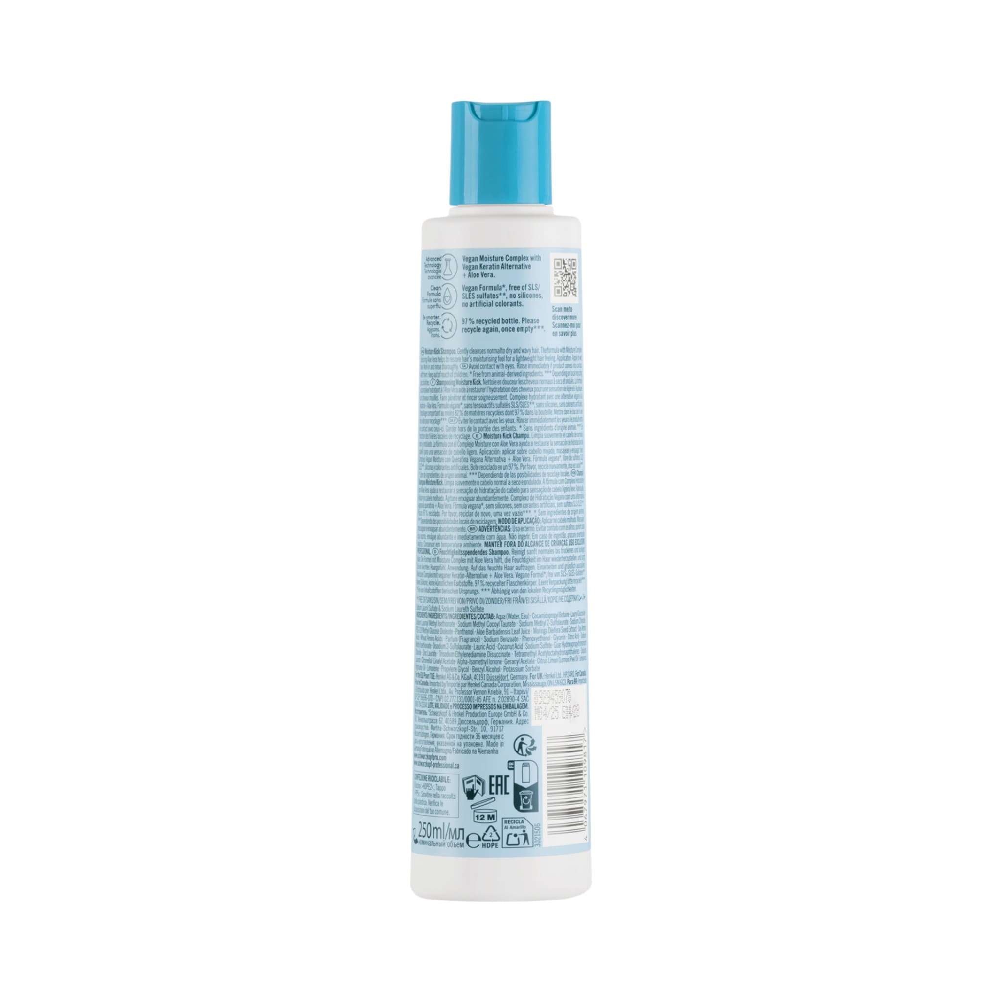 Schwarzkopf Professional BC Bonacure Moisture Kick Shampoo Ενυδατικό Σαμπουάν για Ξηρά Μαλλιά 250ml