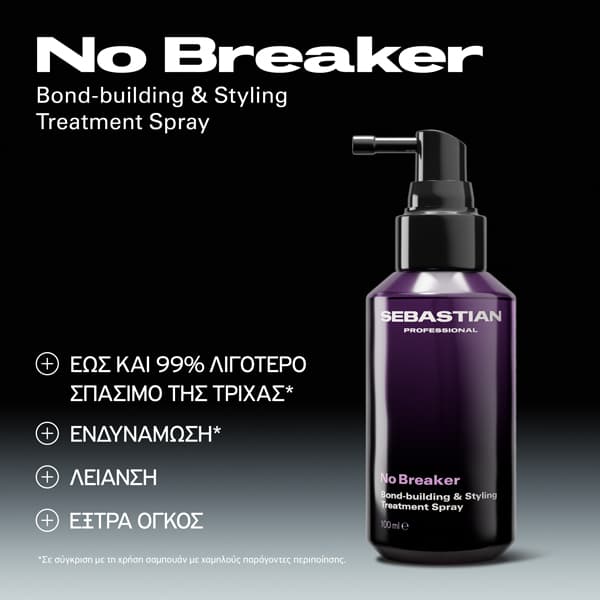 Sebastian Professional No.Breaker Leave-in Spray Αναδόμησης των Ταλαιπωρημένων Μαλλιών 100ml 2