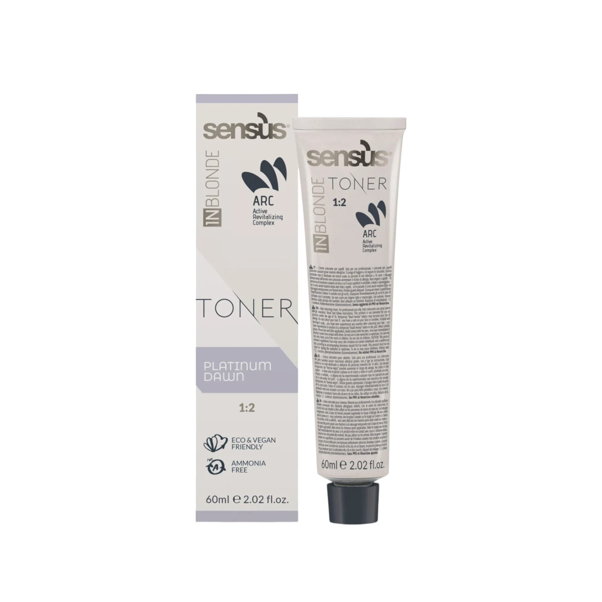 Sensus InBlonde Toner Platinum Dawn Τόνερ Χωρίς Αμμωνία 60ml 1