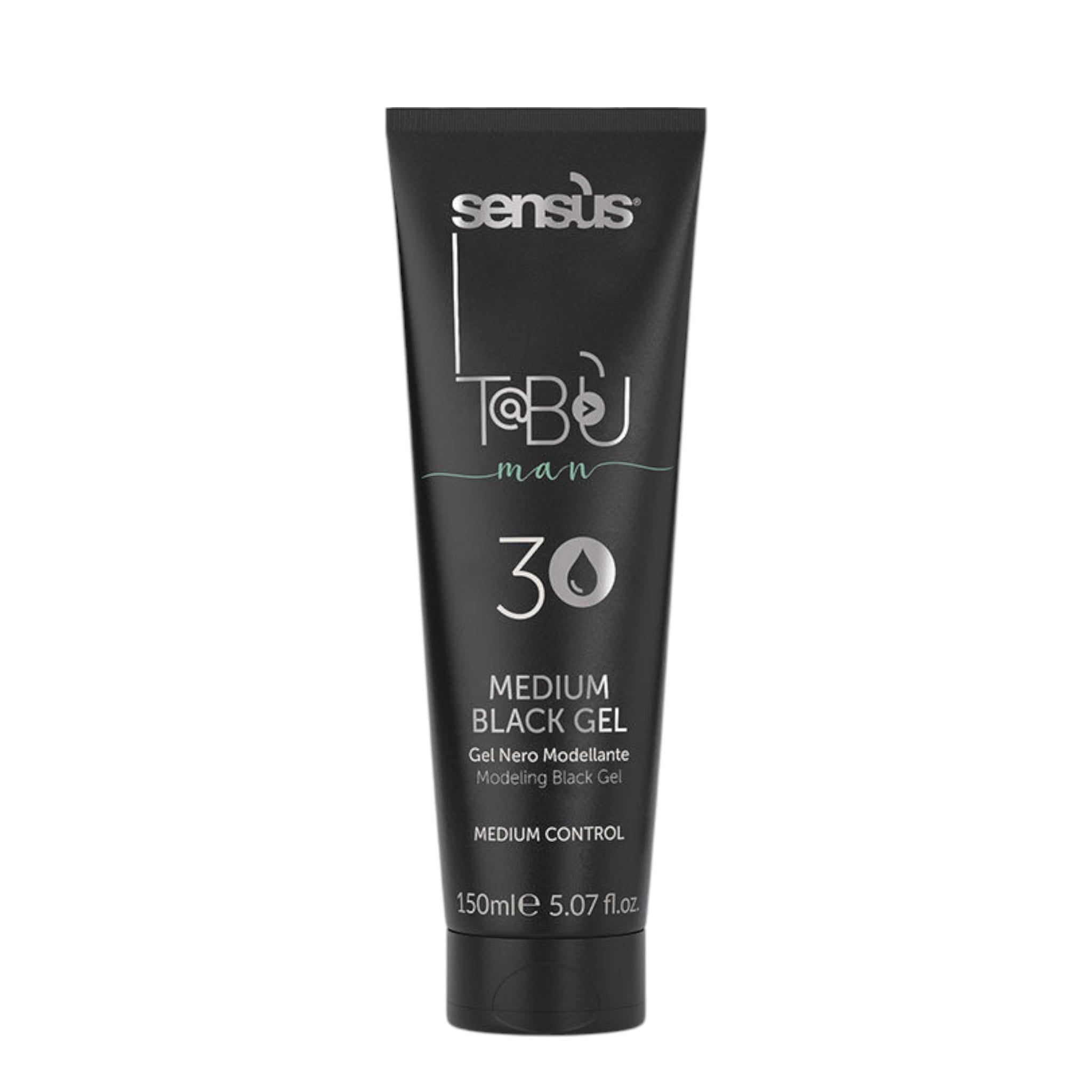 Sensus Tabu Man Black Gel Medium Τζελ Διαμόρφωσης με Μαύρο Χρώμα και Μέτριο Κράτημα 150ml 1