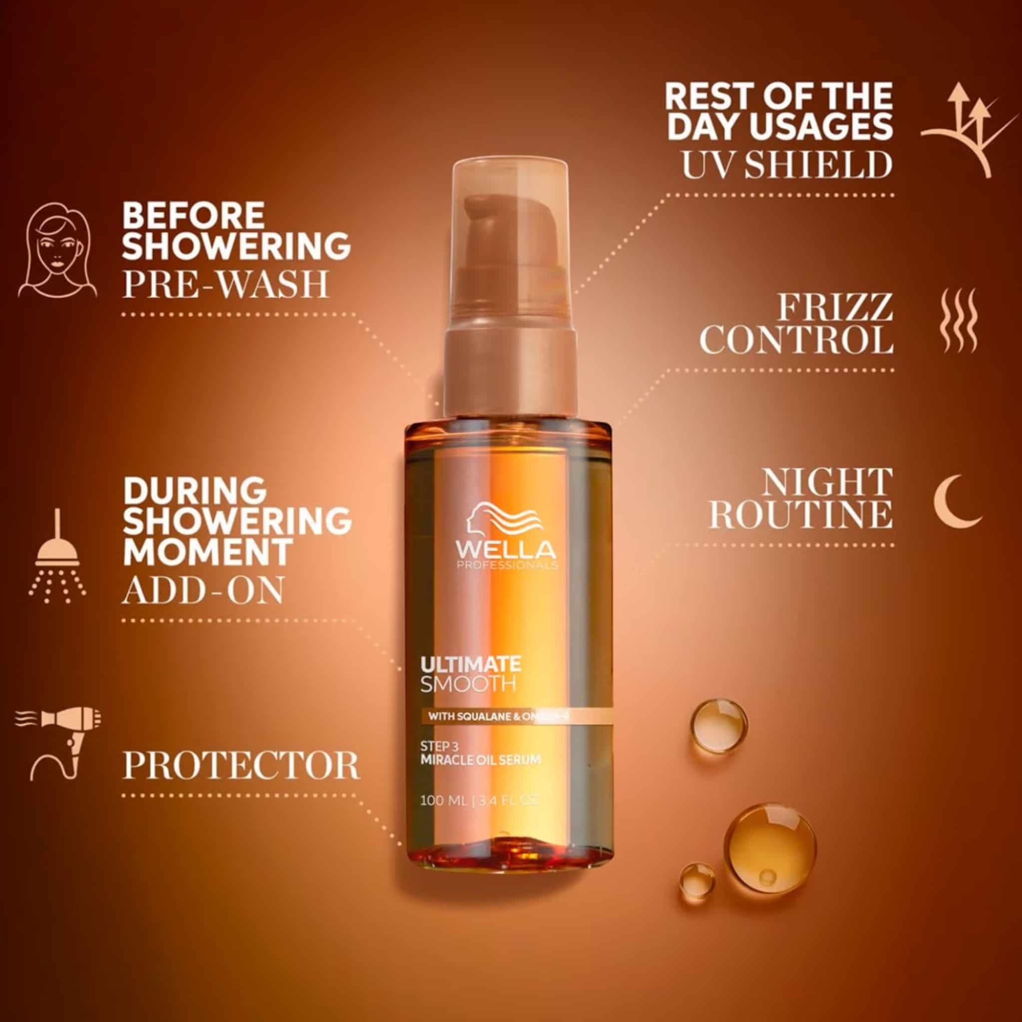 Wella Professionals Ultimate Smooth Miracle Oil Serum Ελιξίριο Λείανσης για Μαλλιά με Φριζάρισμα 30ml