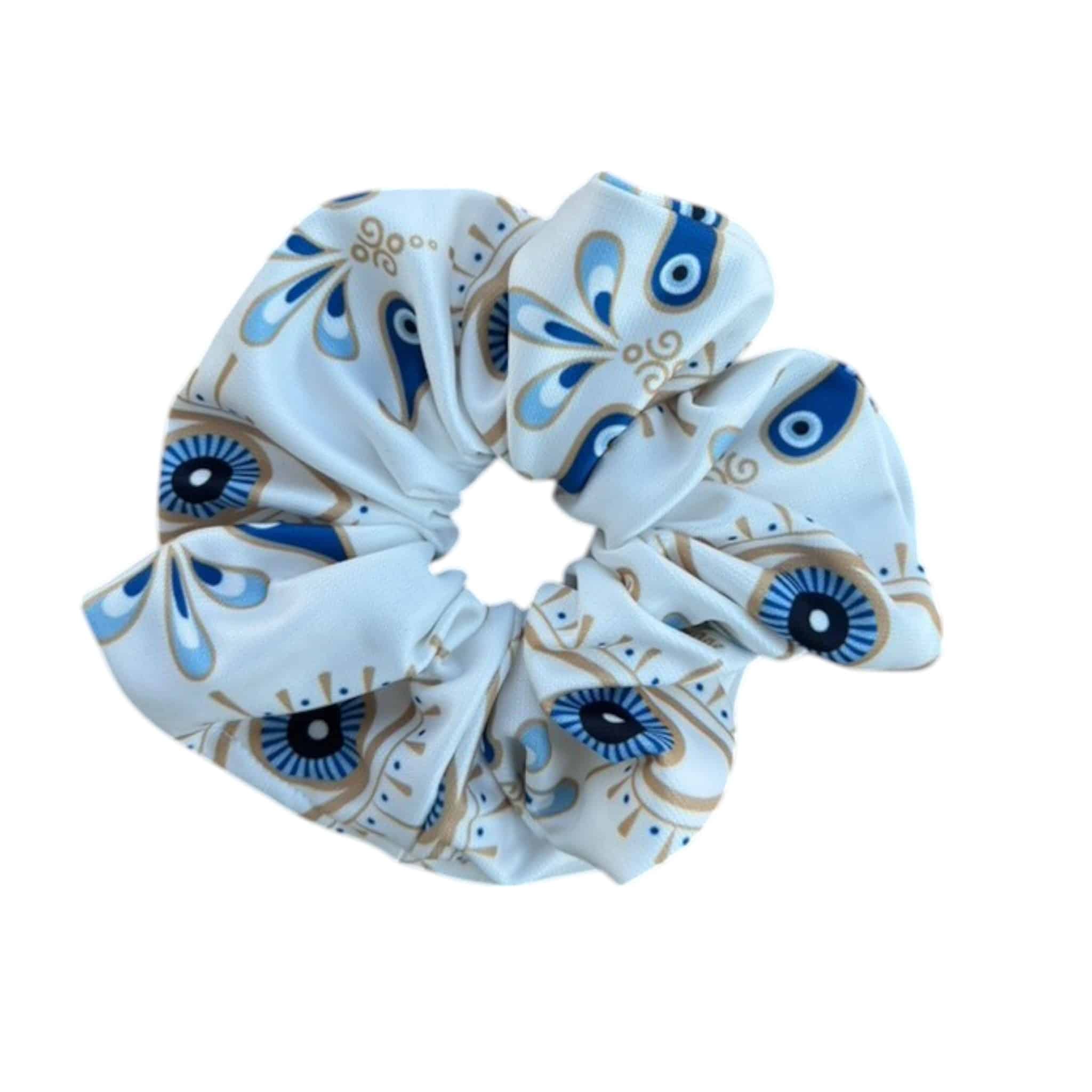 Strechbio Scrunche Λευκό με Σχέδιο Μάτι 1