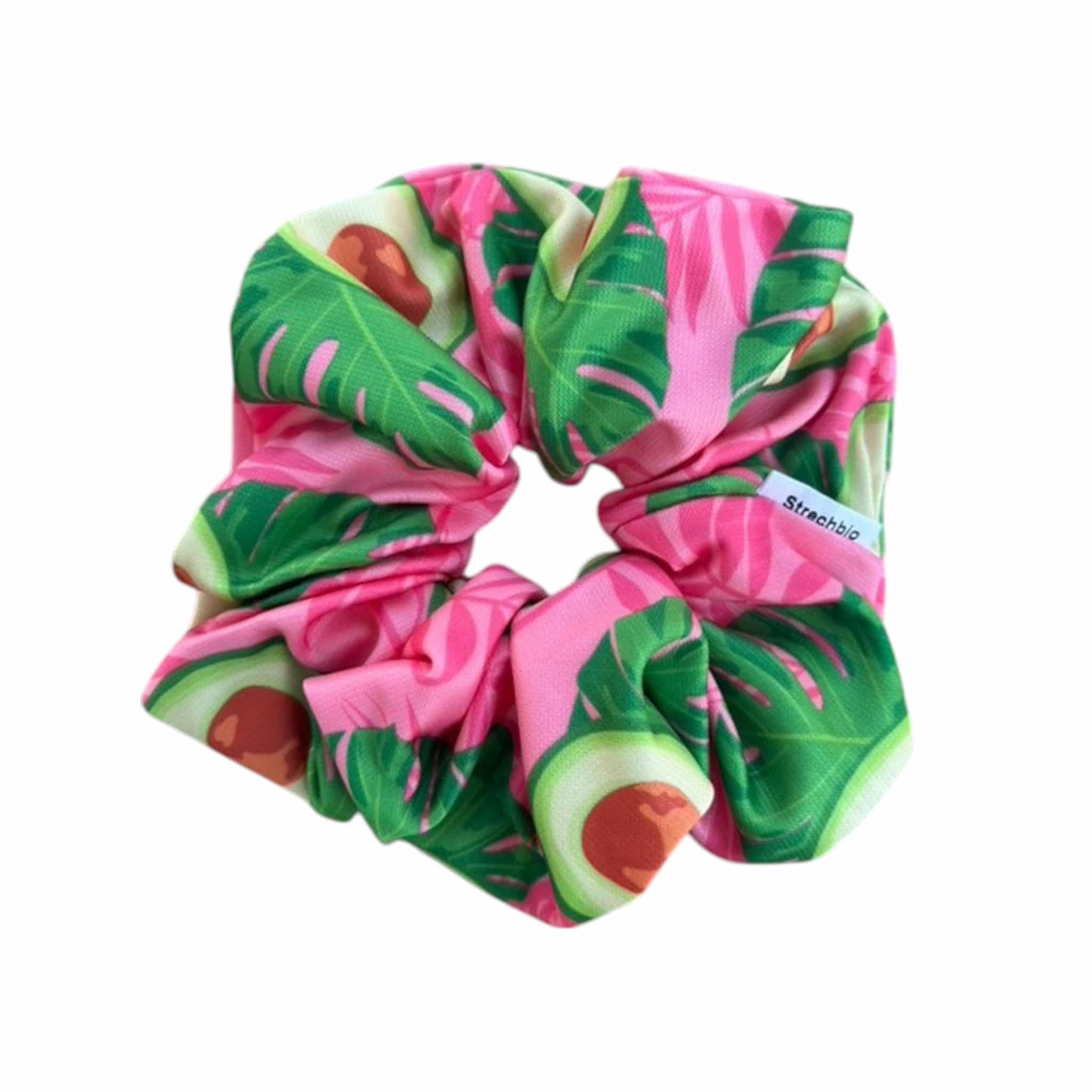 Strechbio Scrunche Φούξια με Σχέδιο Αβοκάντο 1