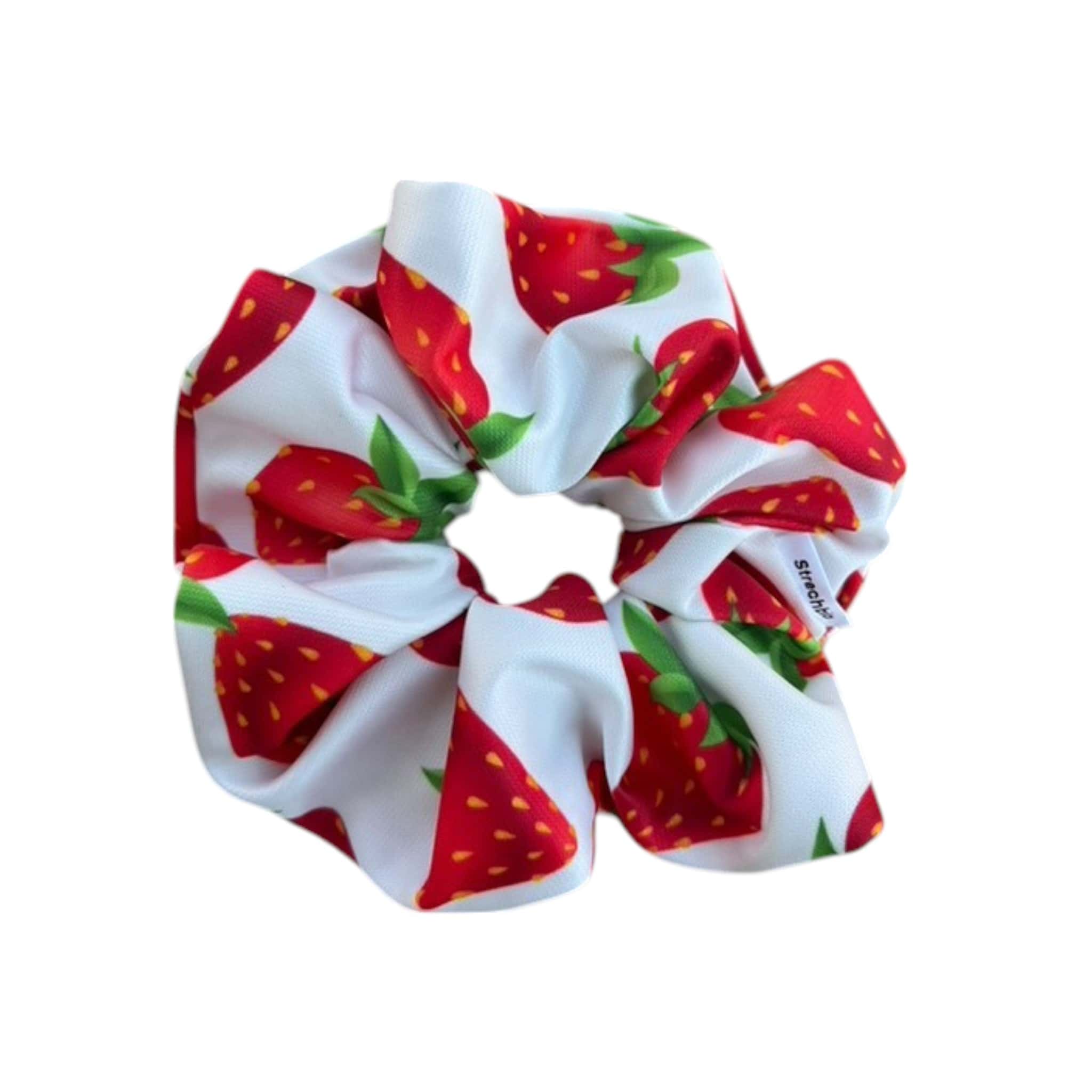 Strechbio Scrunche Λευκό με Σχέδιο Φράουλα 1