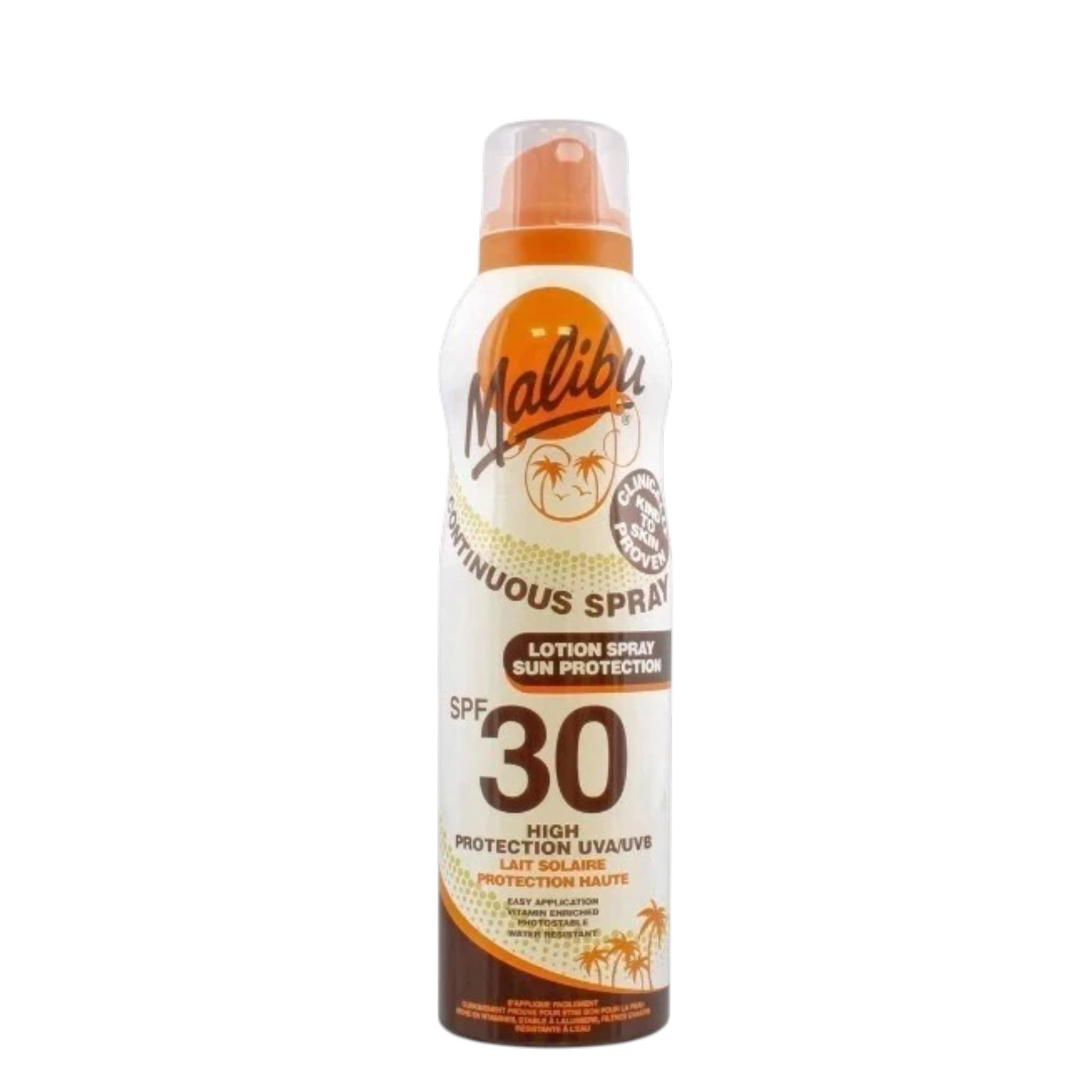 Malibu Continuous Lotion Spray SPF30 Αντηλιακή Λοσιόν Σώματος 175ml 1