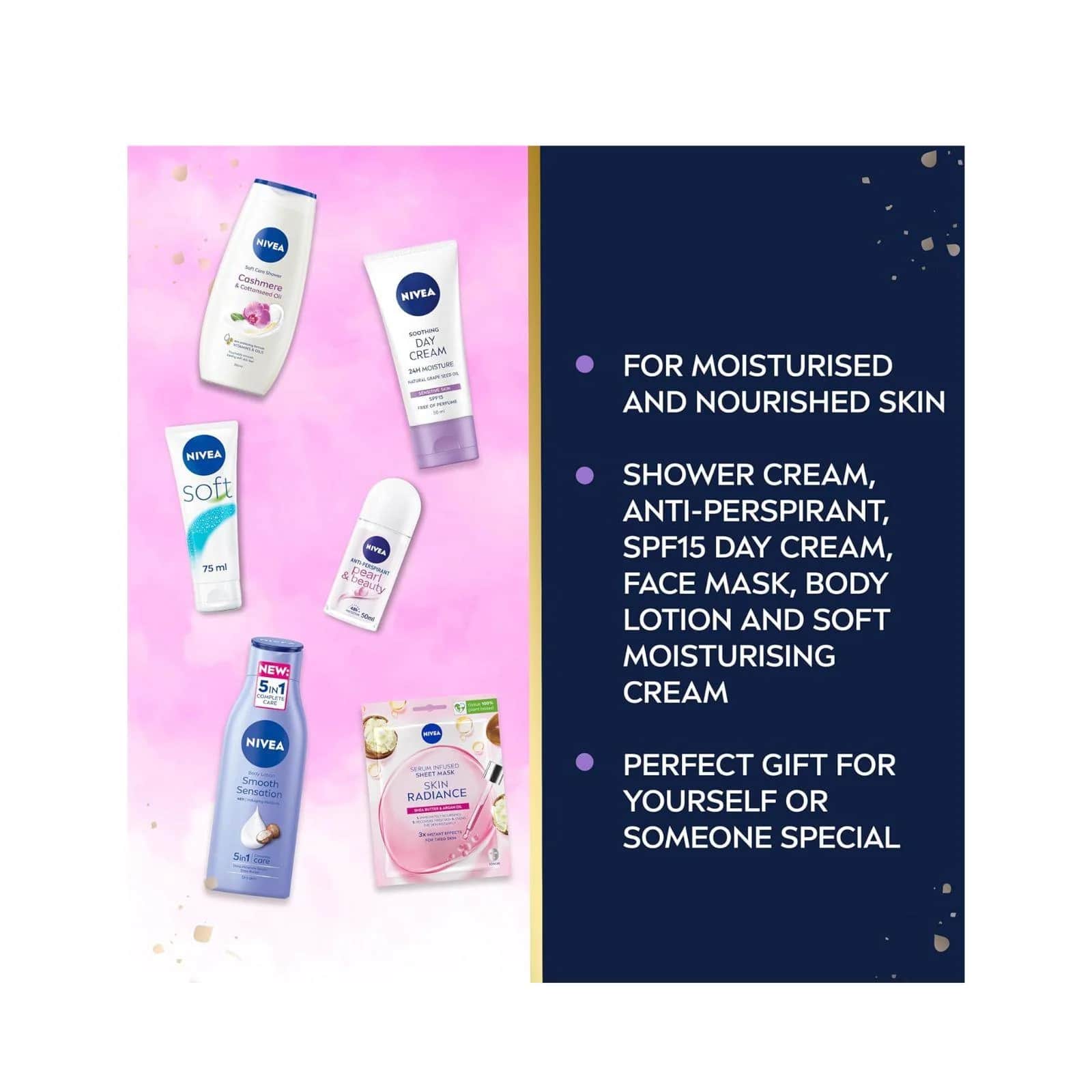 Nivea Feel Pampered Σετ Περιποίησης για Πρόσωπο και Σώμα 6τμχ 2