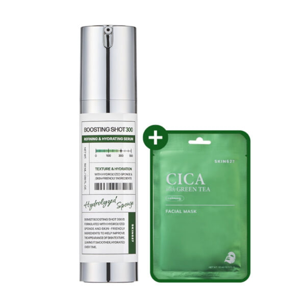 SKIN627 Boosting Shot 300 & CICA Sheet Mask Set 72ml Σετ Εντατικής Ενυδάτωσης, Λείανσης & Καταπράυνσης 3