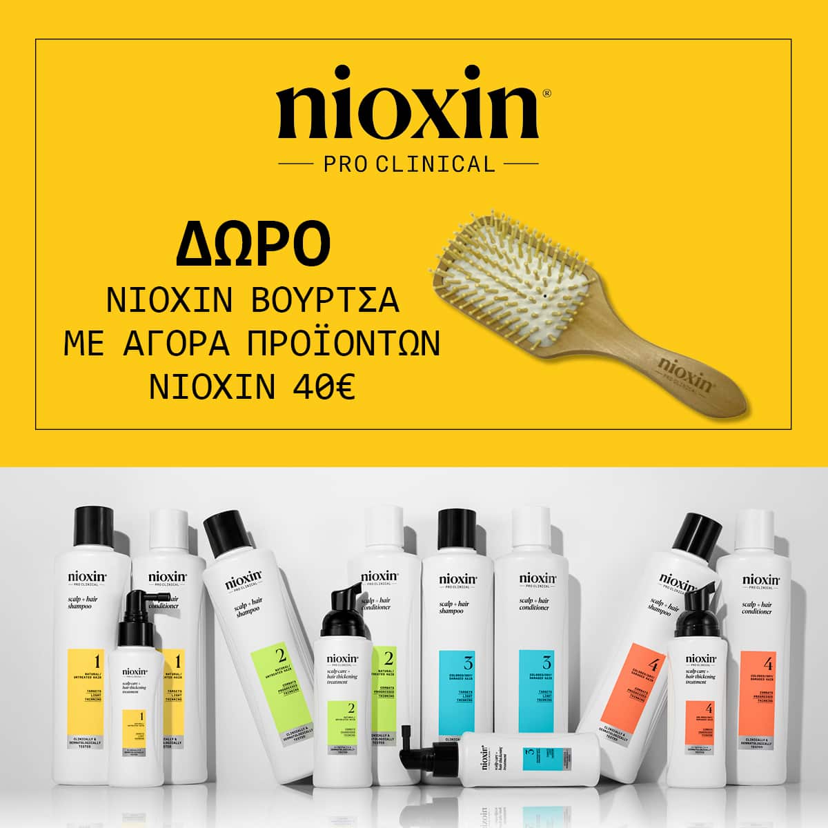 Δώρο Βούρτσα Μαλλιών με Αγορές Nioxin