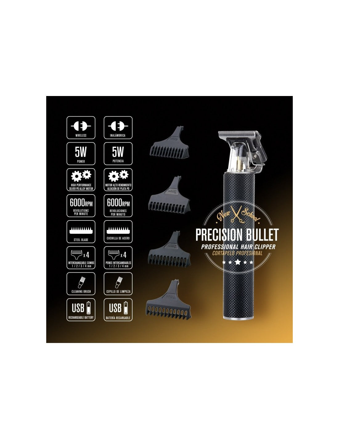 ID Italian Design Precision Bullet Professional Hair Clipper 6004
