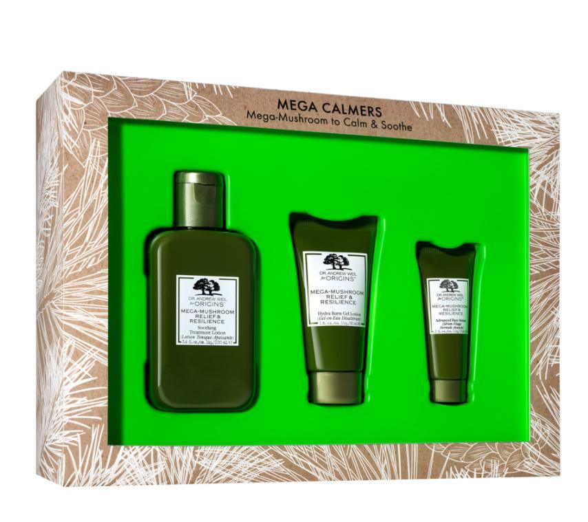 Origins Mega Calmers Set Mega-Mushroom (Soothing Treatment Lotion 100ml+Hydra Burst Gel Lotion 30ml+Advanced Face Serum 15ml)