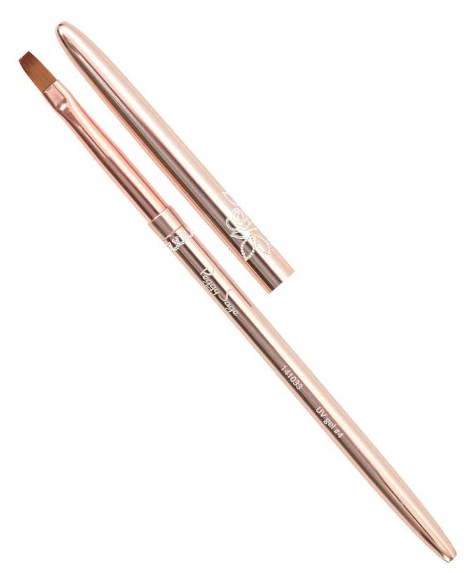 Peggy Sage Flat-tipped UV Gel Synthetic Brush Rose Gold #4