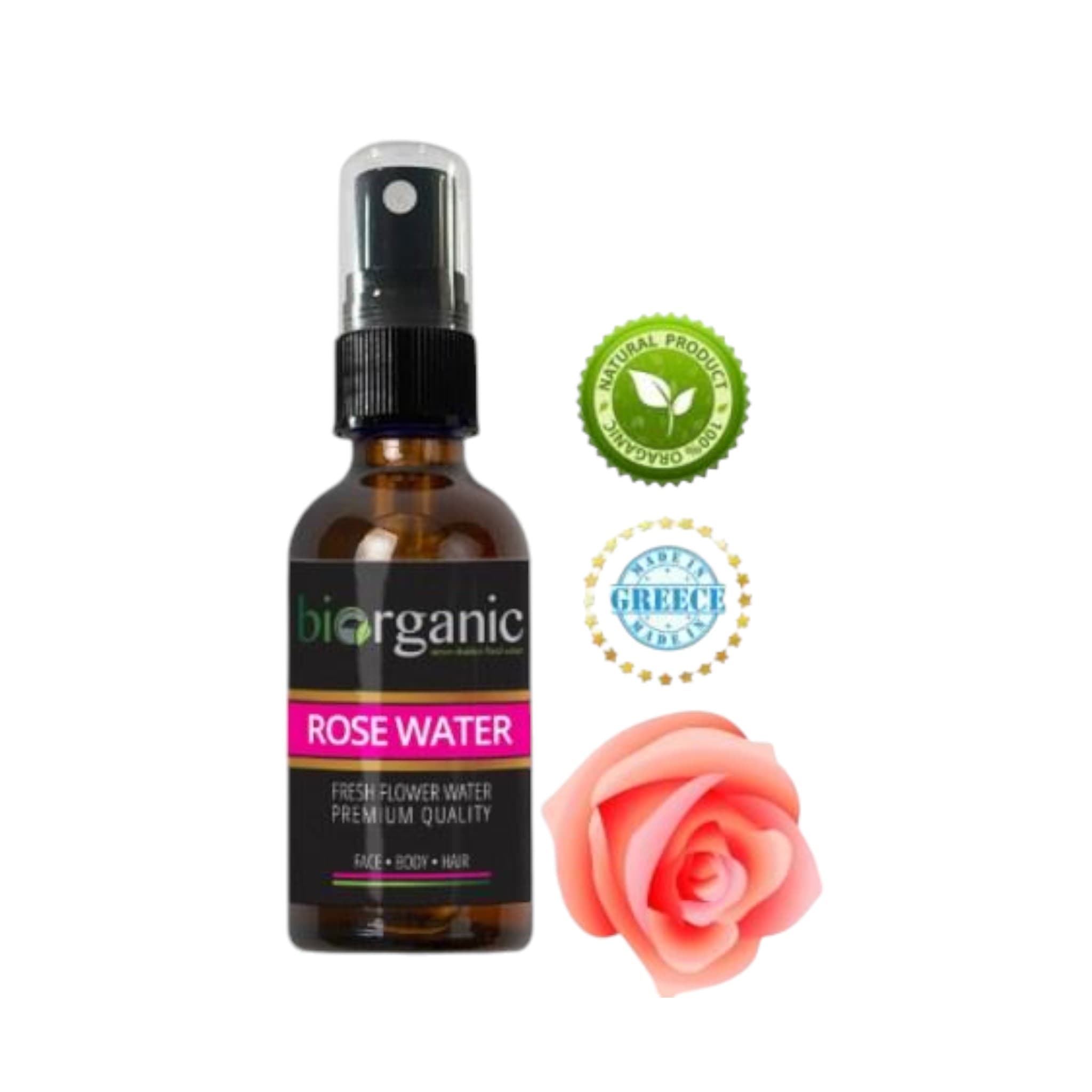 Biorganic 100% Natural Rose Floral Water 20ml