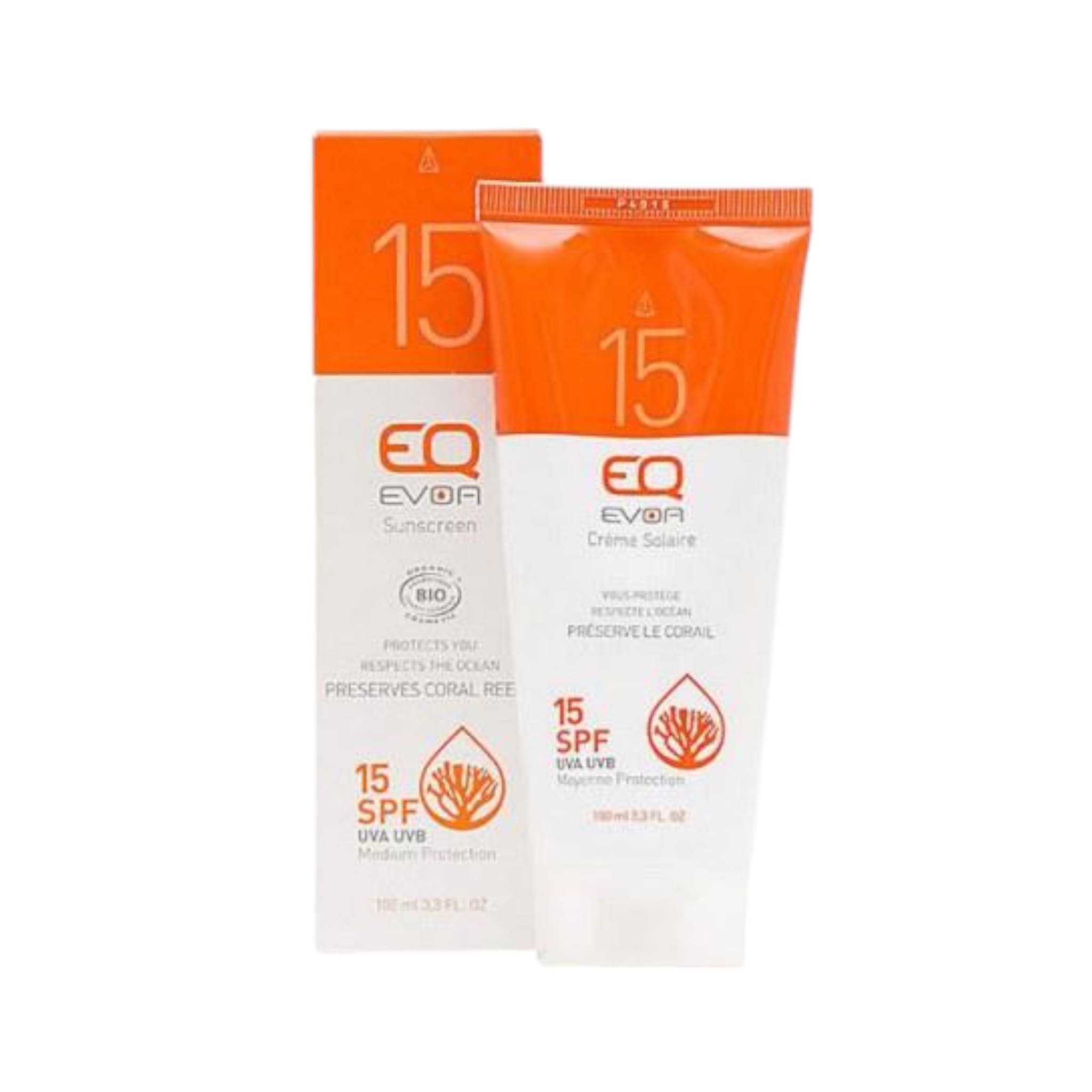 EQ EVOA Βιολογικό Αντηλιακό για Πρόσωπο & Σώμα SPF15 100ml