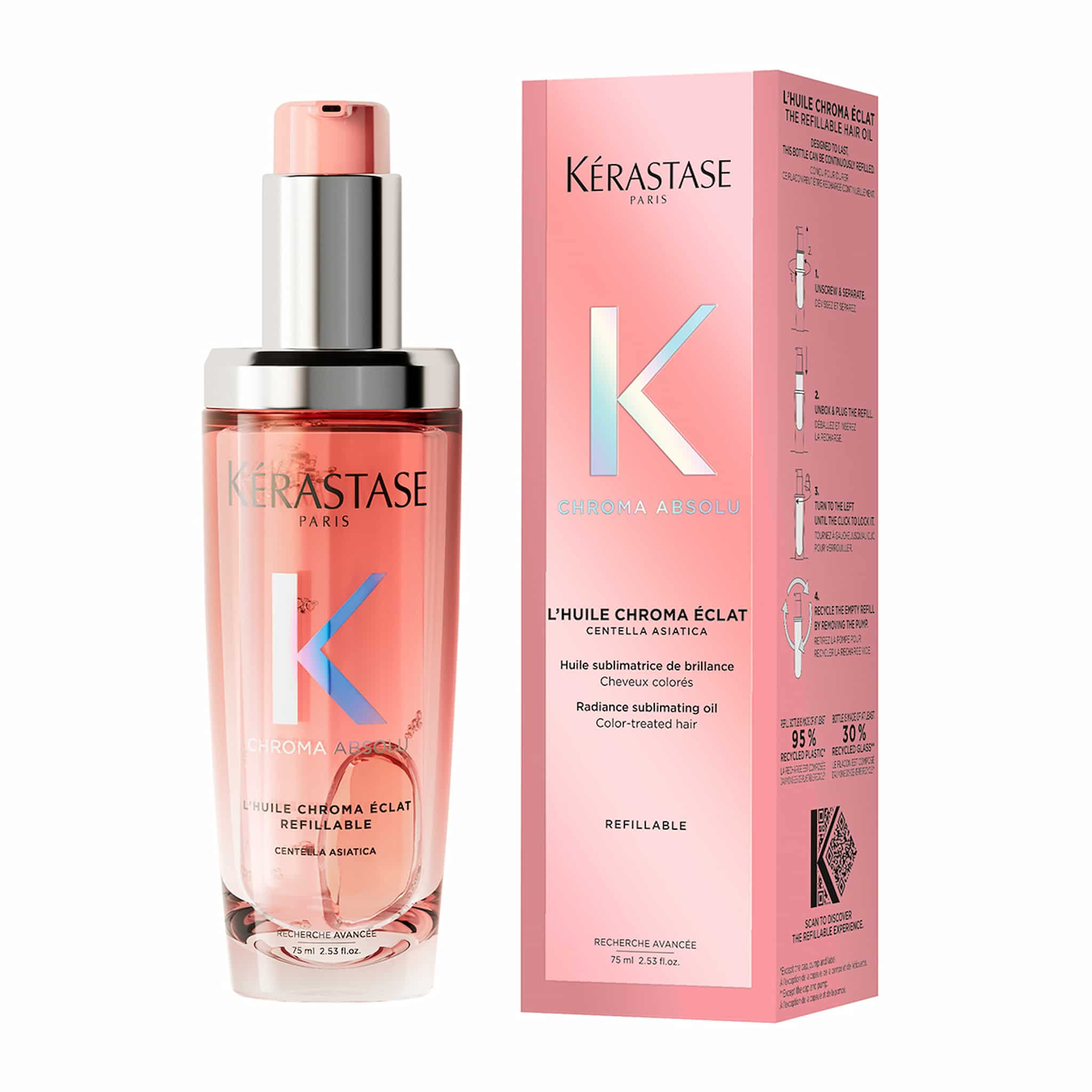 Kerastase Chroma Absolu L'Huile Chroma Eclat Refillable Έλαιο για Βαμμένα Μαλλιά 75ml