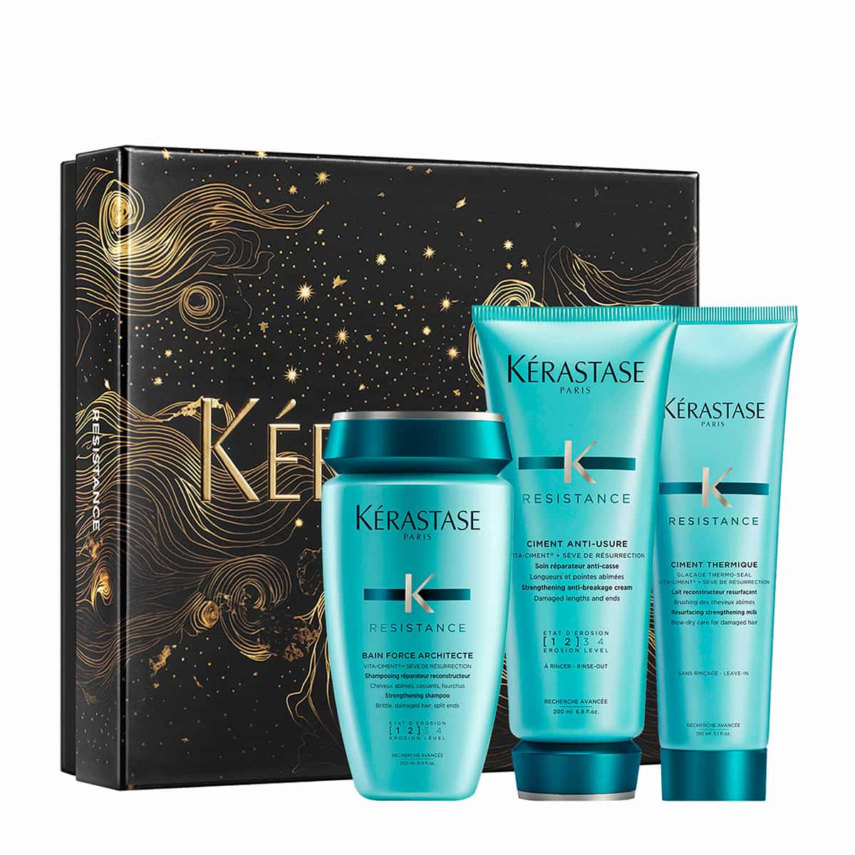 Kerastase Resistance Limited Edition Σετ Περιποίησης για Επανόρθωση (Bain 250ml,Ciment Anti-Usure 200ml,Ciment Thermique 150ml)