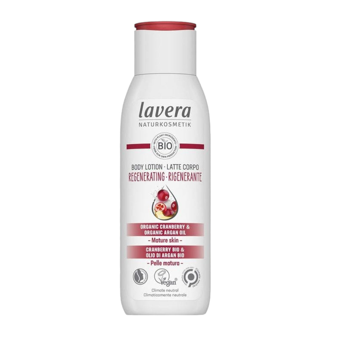 Lavera Regenerating Cranberry &amp; Argan Oil Body Milk 200ml