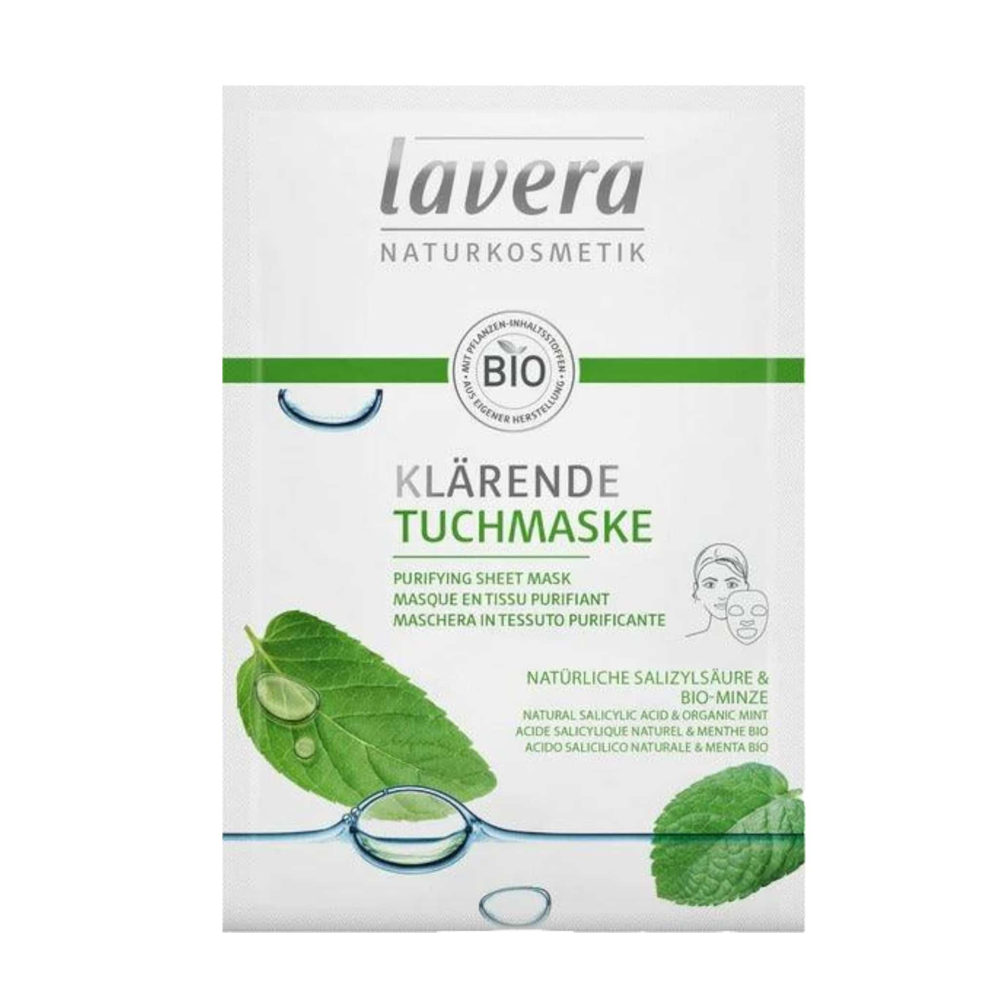 Lavera Purifying Sheet Mask with Natural Salicylic Acid & Organic Mint