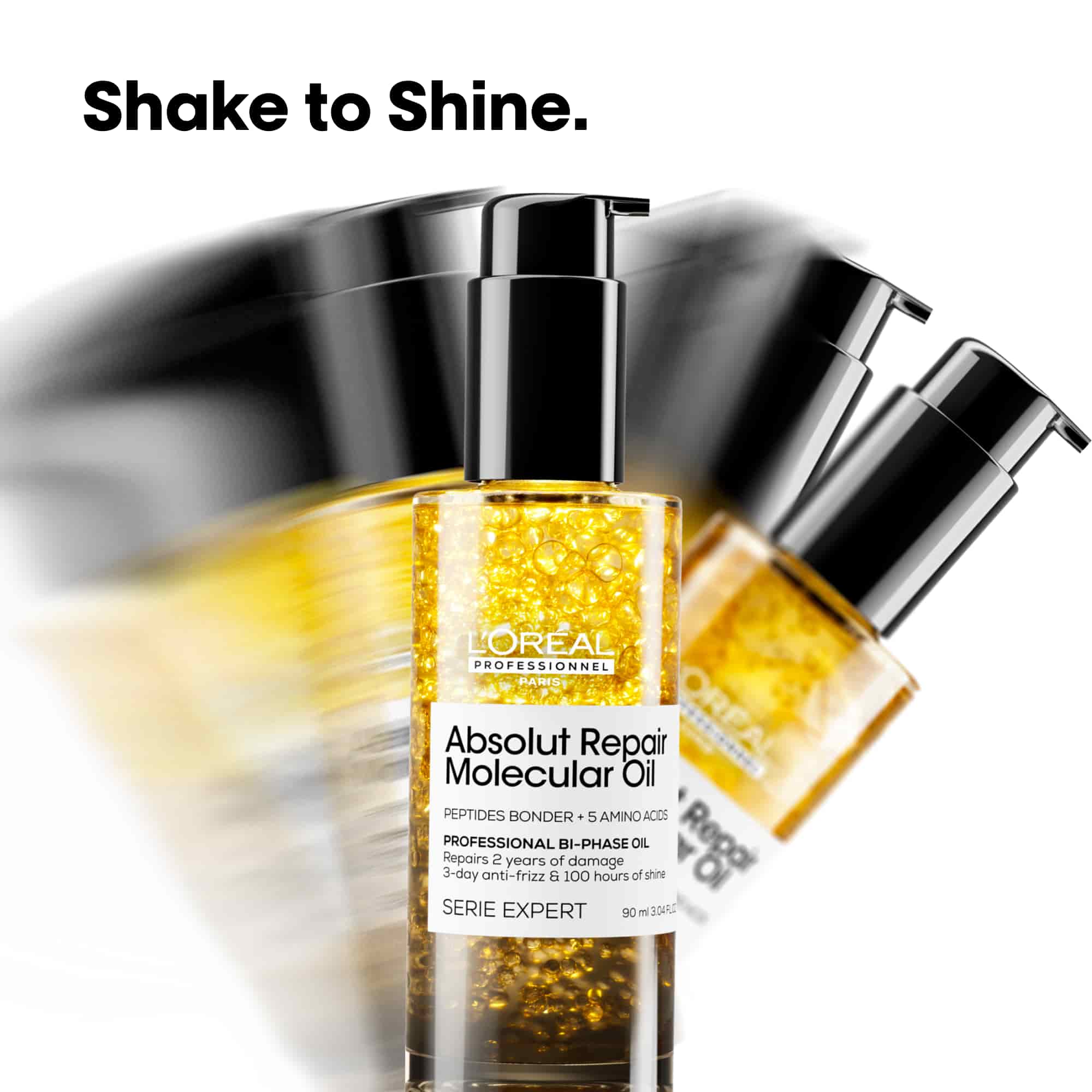 L'Oreal Professionnel Absolut Repair Molecular Bi-Phase Oil Διφασικό Έλαιο Επανόρθωσης για Ταλαιπωρημένα Μαλλιά 90ml 5
