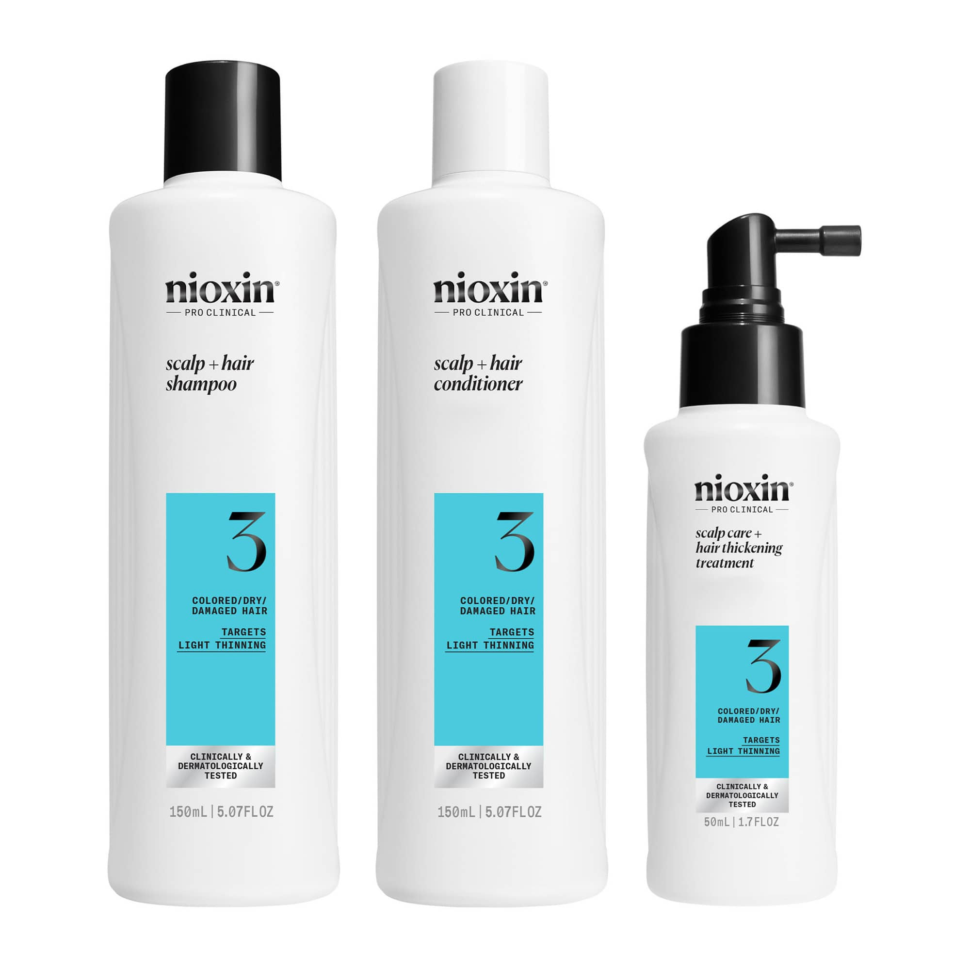 Nioxin Scalp & Hair Σύστημα 3 Trial Kit (Σαμπουάν Ελαφριά Αραίωση 150ml & Conditioner 150ml & Treatment Serum 50ml)