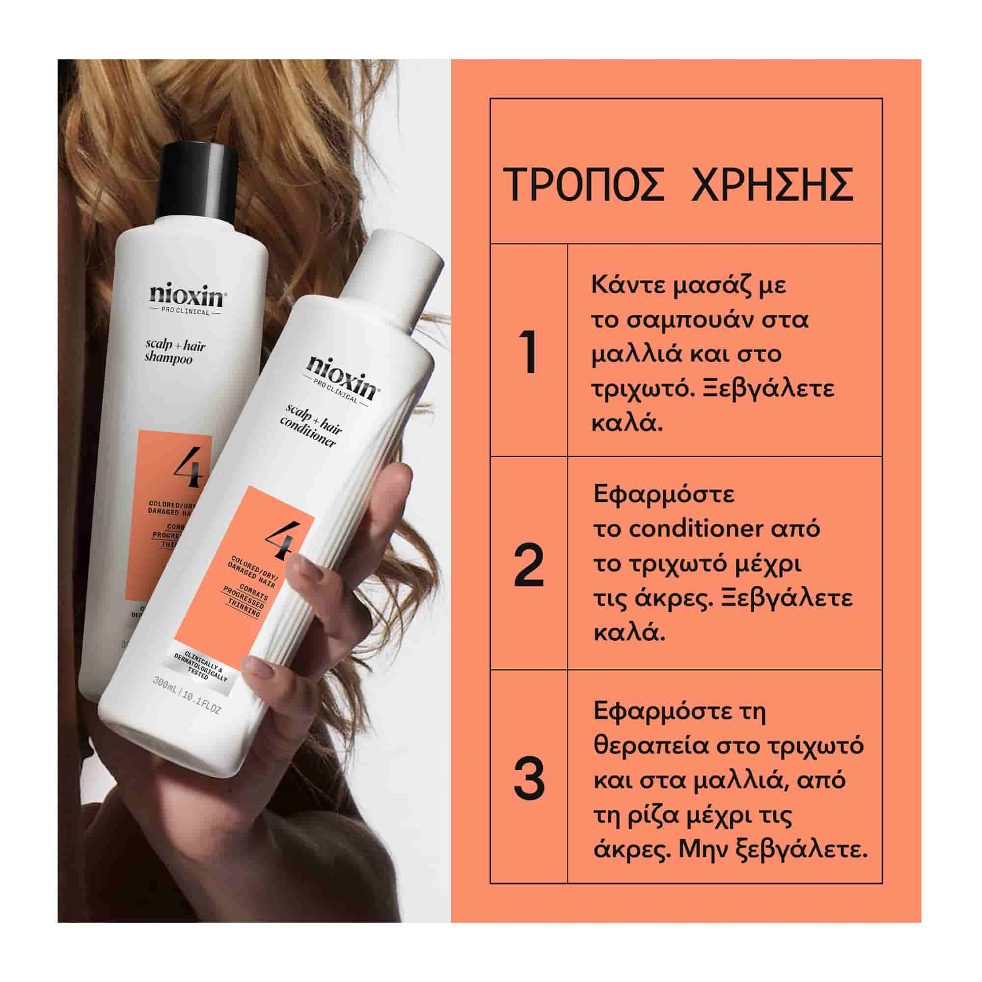 Nioxin Scalp & Hair Trial Kit Σύστημα 4 κατά της Τριχόπτωσης για Βαμμένα Μαλλιά