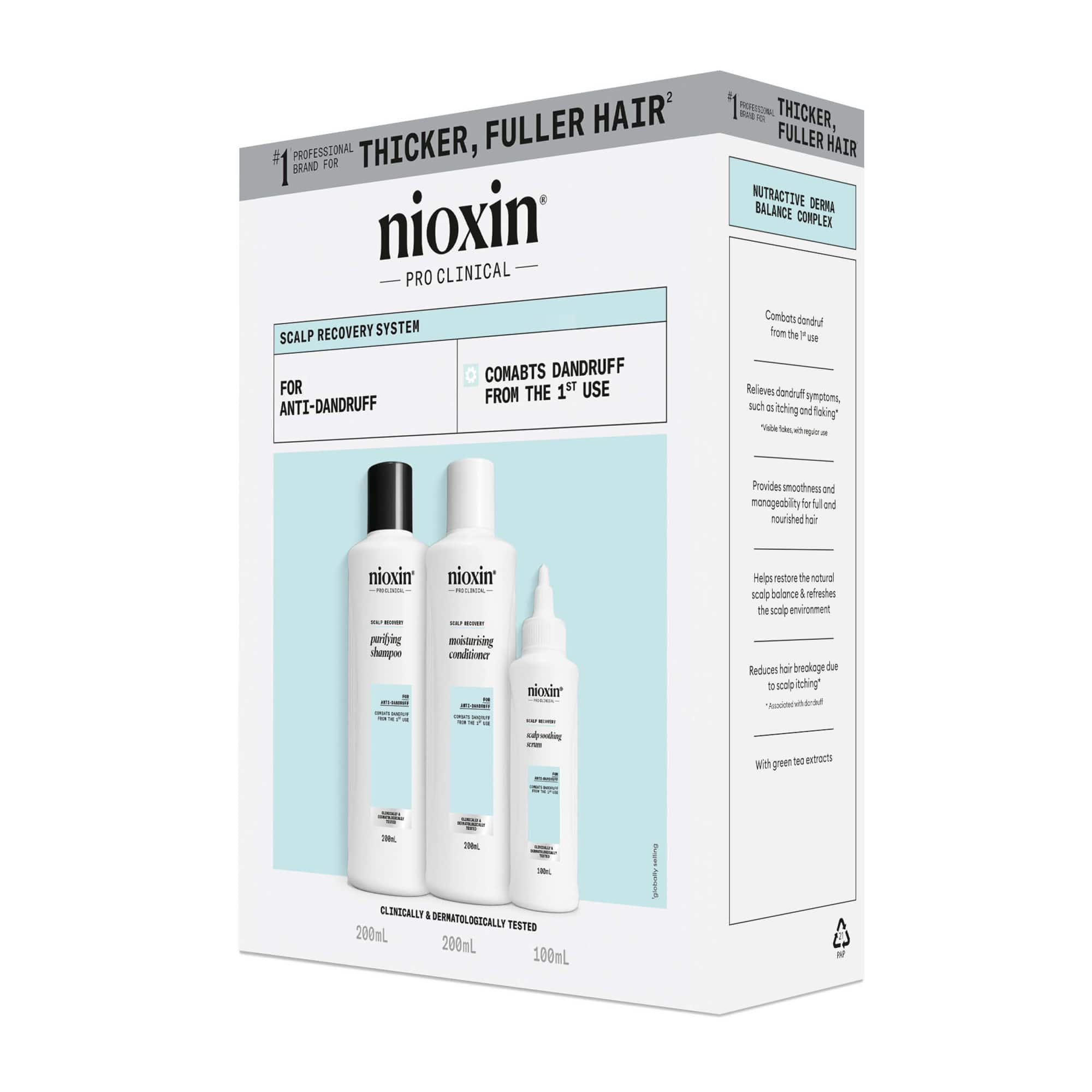 Nioxin Scalp Recovery Kit (Purifying Shampoo 200ml & Moisturising Conditioner 200ml & Soothing Serum 100ml)