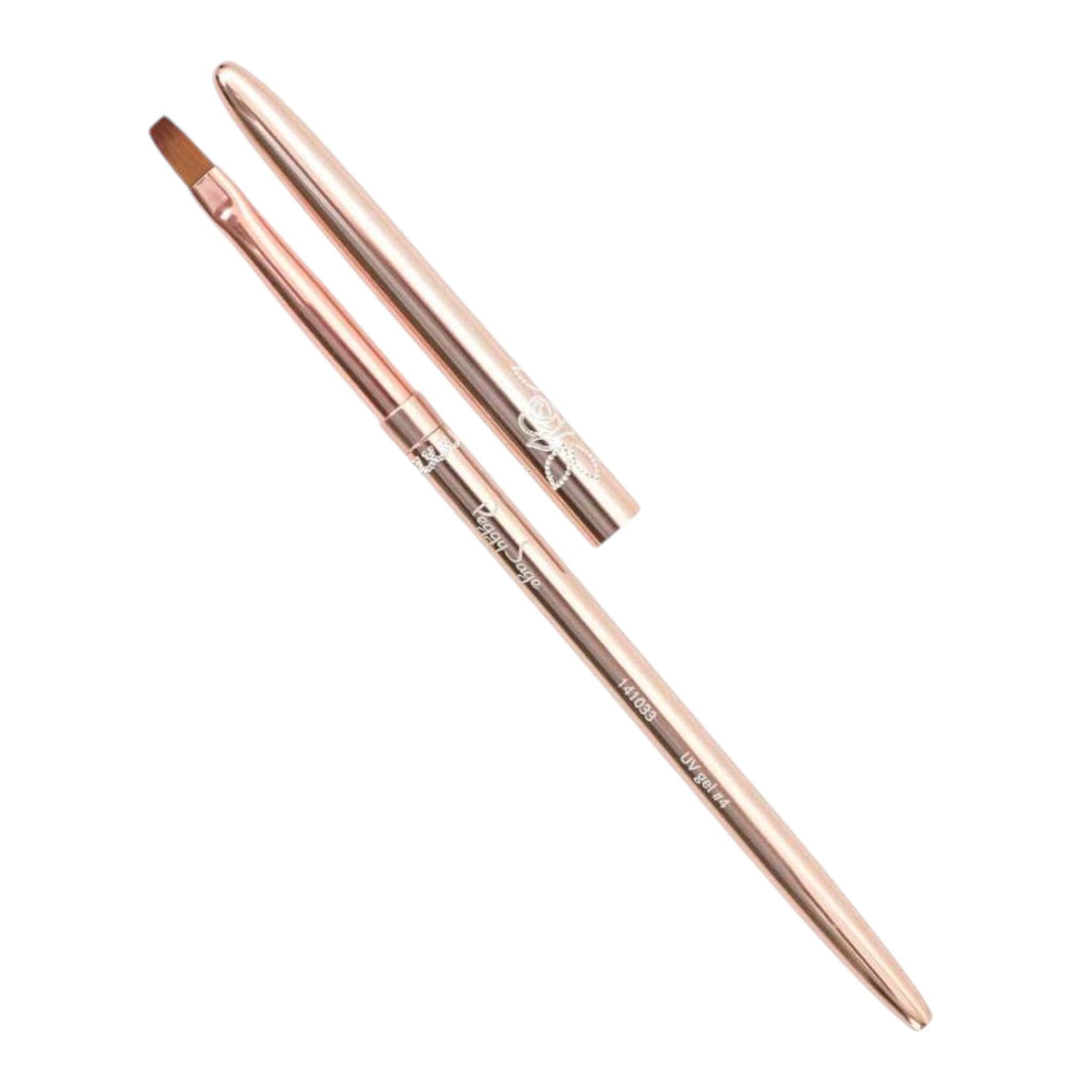 Peggy Sage Flat-tipped UV Gel Synthetic Brush Rose Gold #4