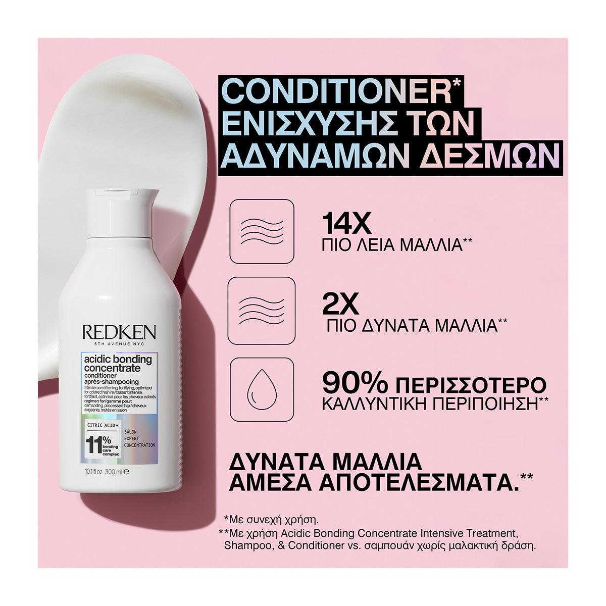 Redken Acidic Bonding Concentrate Conditioner Για Ξηρά Ταλαιπωρημένα & Βαμμένα Μαλλιά 300ml