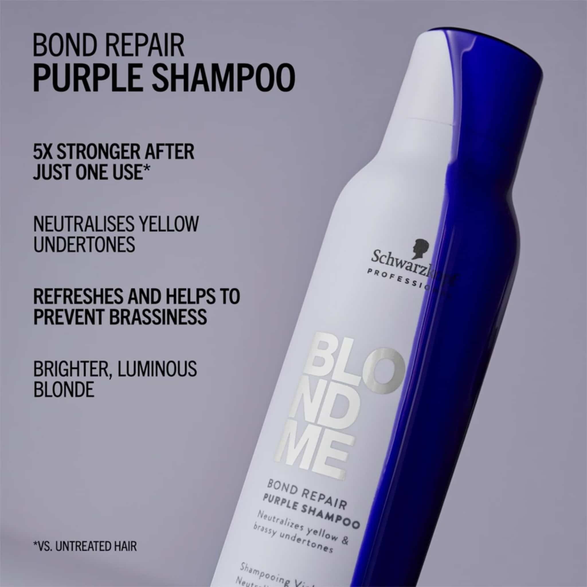 Schwarzkopf Professional Blondme Bond Repair Purple Shampoo 300ml 3