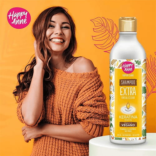 Happy Anne Super Care Extra Strengthening Keratina Σαμπουάν Θρέψης και Λείανσης 340ml 3