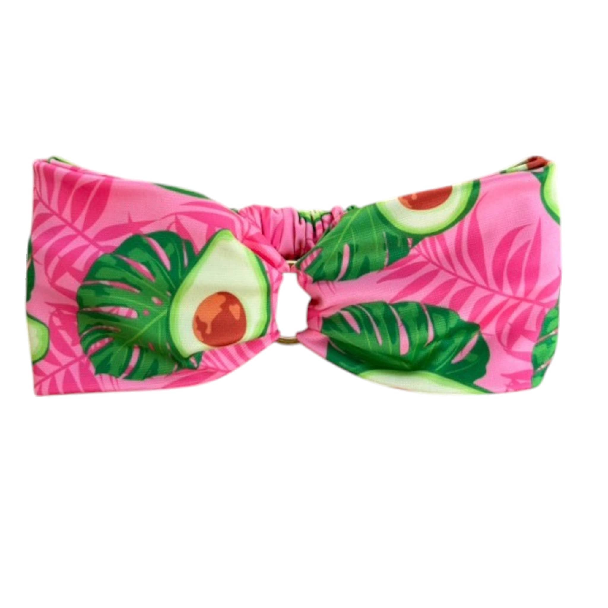 Strechbio Κορδέλα Με Μέταλλο Χρώμα Φούξια με Σχέδιο Αβοκάντο 1