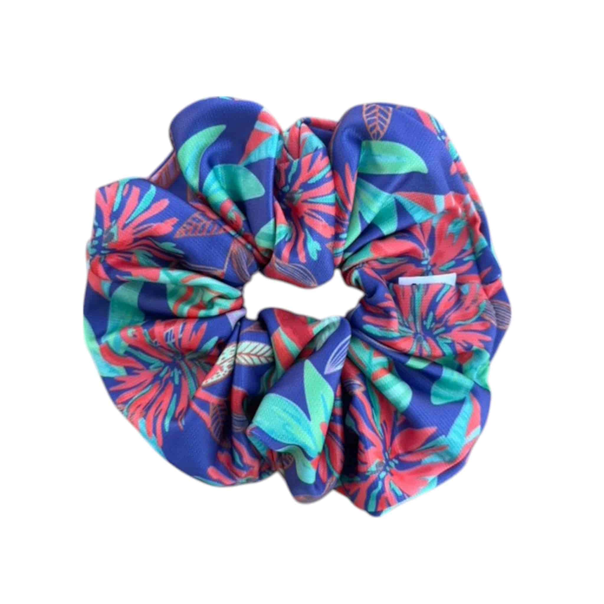 Strechbio Scrunche Tropical Print Μωβ 1