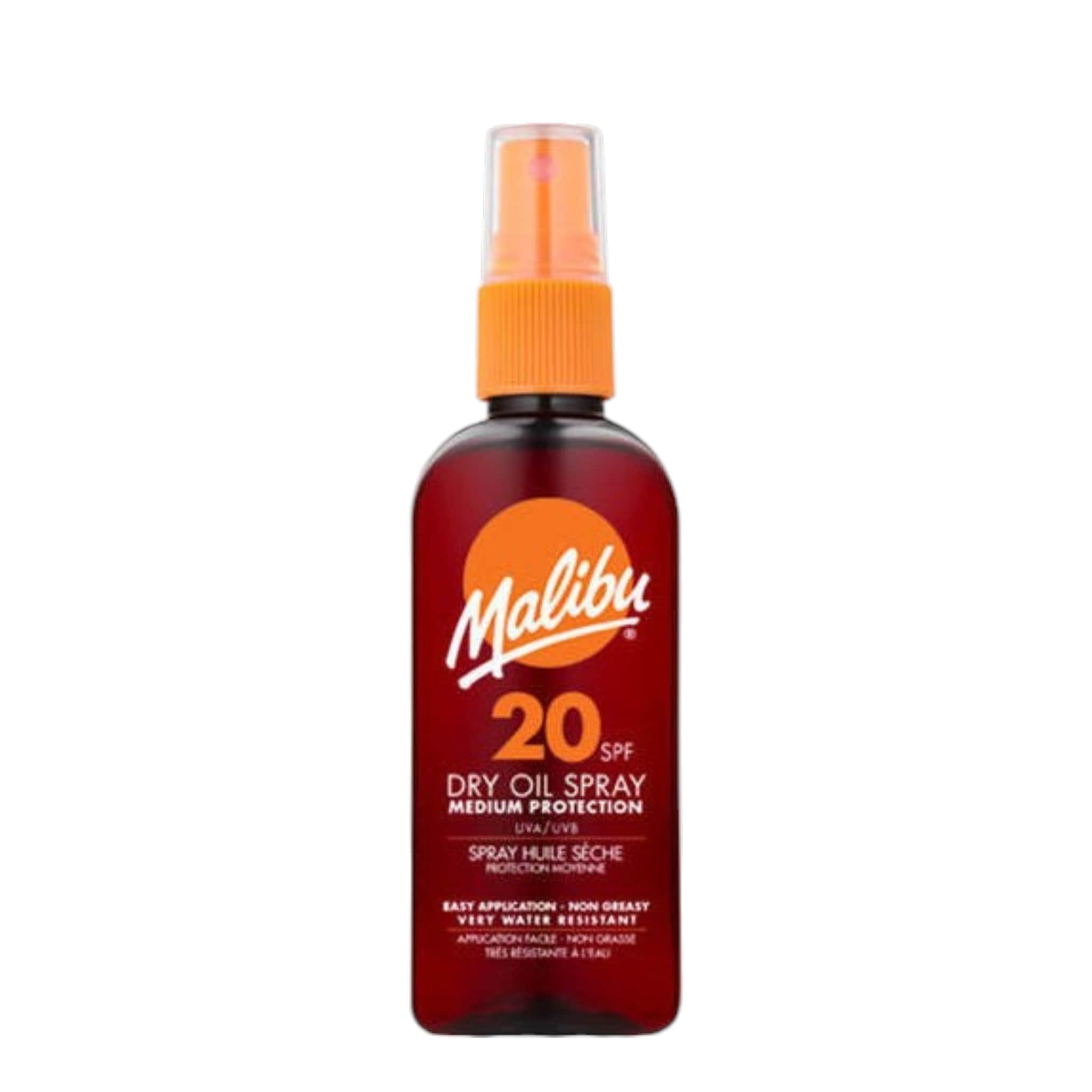 Malibu Dry Oil Spray Ξηρό Αντηλιακό Λάδι Σώματος σε Σπρέι με SPF20 100ml 1