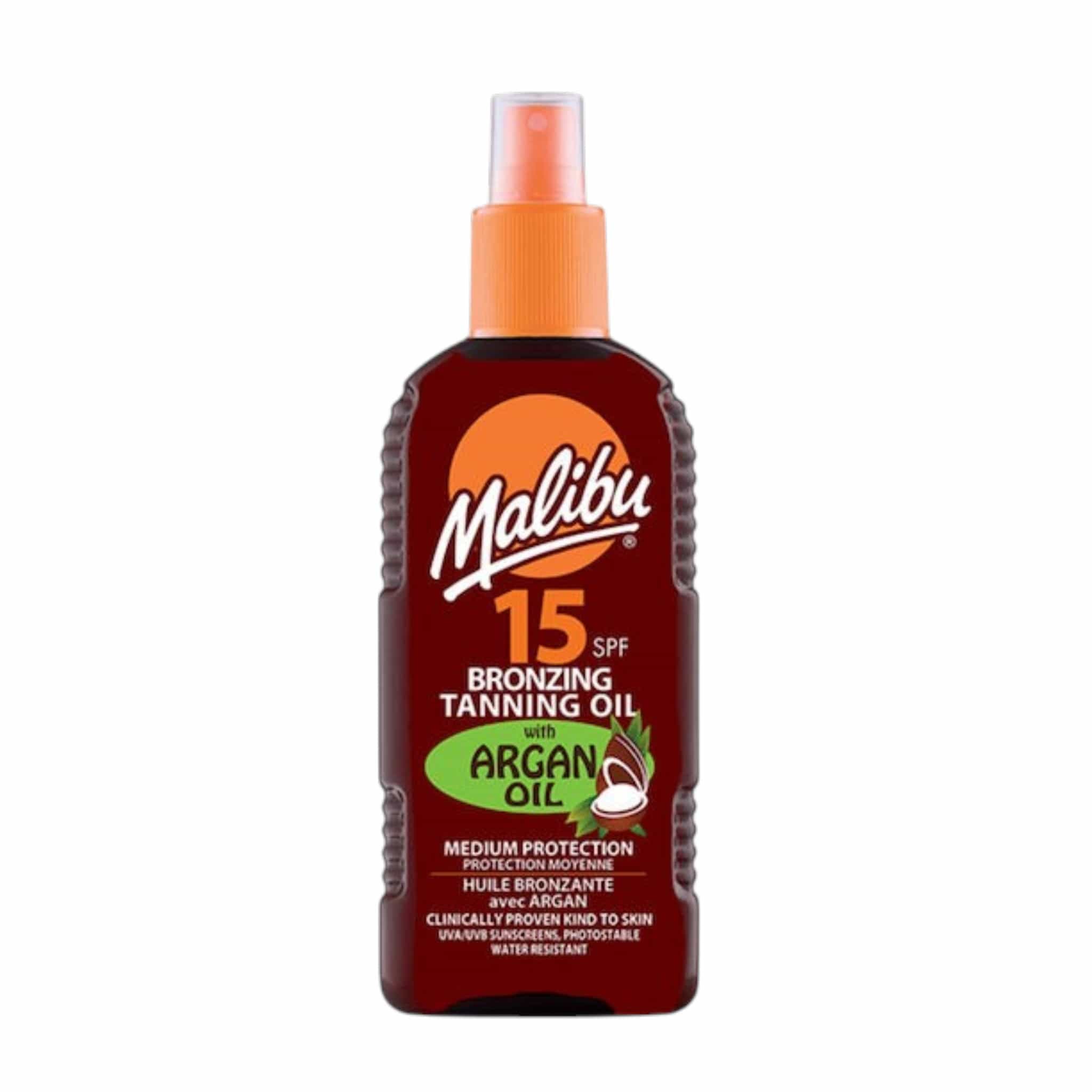 Malibu Bronzing & Tanning Oil Spray SPF15 Λάδι Μαυρίσματος με Argan Oil 200ml 1