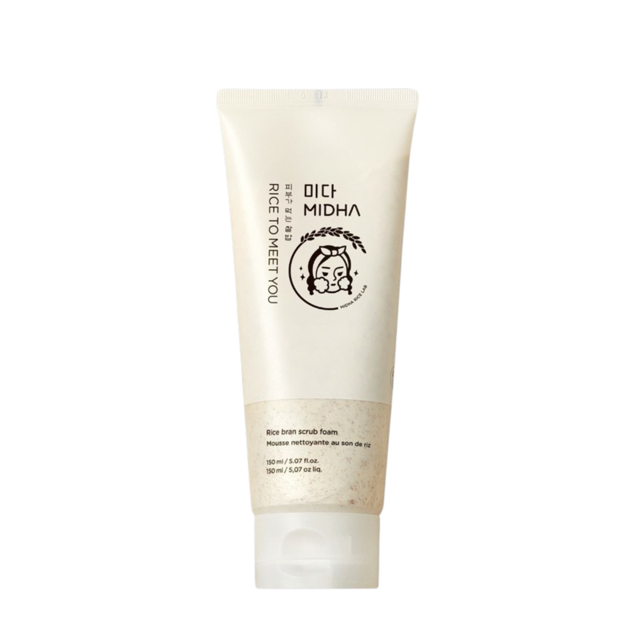 MIDHA Rice Bran Scrub Αφρός Καθαρισμού & Ήπιας Απολέπισης με Πίτουρο Ρυζιού 150ml 1