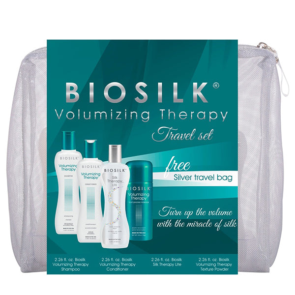 Biosilk Volumizing Therapy Travel Set (Shampoo 67ml, Conditioner 67ml, Silk Therapy Lite 67ml, Powder 15gr)
