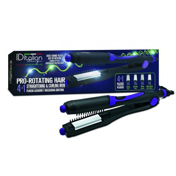 ID Italian Design Pro Rotating Straightening & Curling Iron 4 in 1