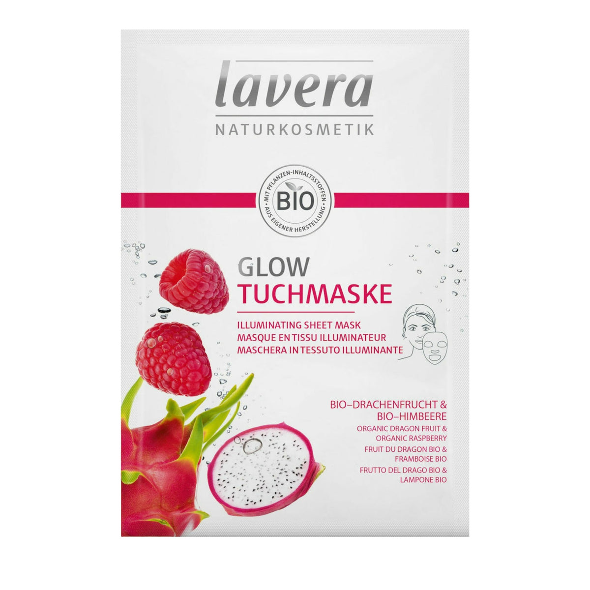 Lavera Illuminating Sheet Mask with Organic Dragon Fruit &amp; Raspberry