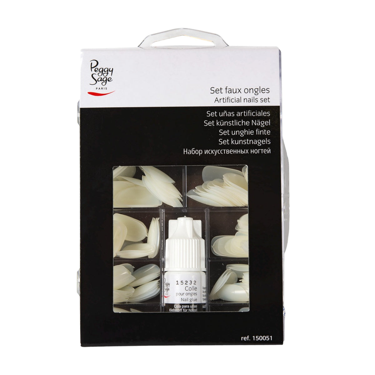Peggy Sage Set 200 Natural Full Cover Nails White