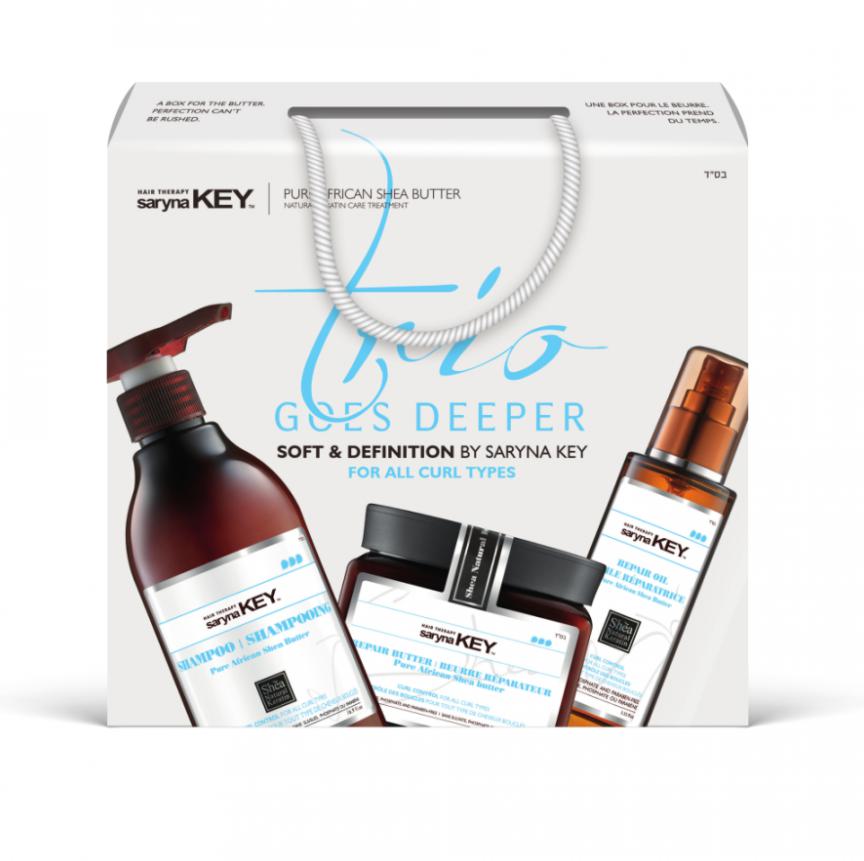 Sarynakey Trio Goes Deeper Soft &amp; Definition For All Curl Types Box (Shampoo 500ml+Oil 110ml +Butter 500ml)