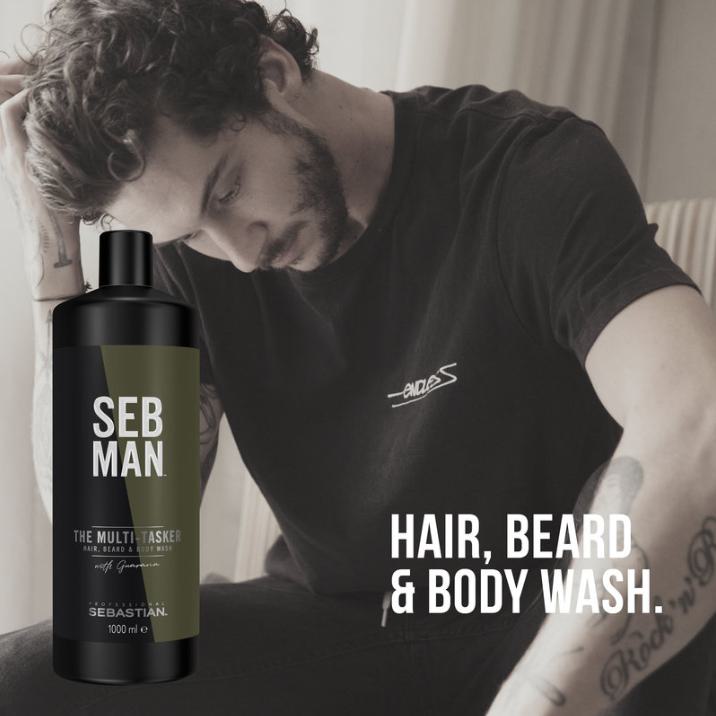 Sebastian Professional Seb Man The Multi-Tasker 3In1 Hair, Beard &amp; Body Wash 1000ml